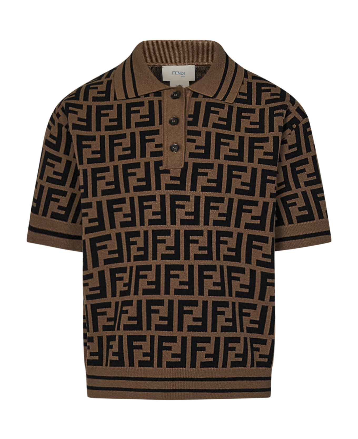 Fendi Kids Polo Shirt - Brown