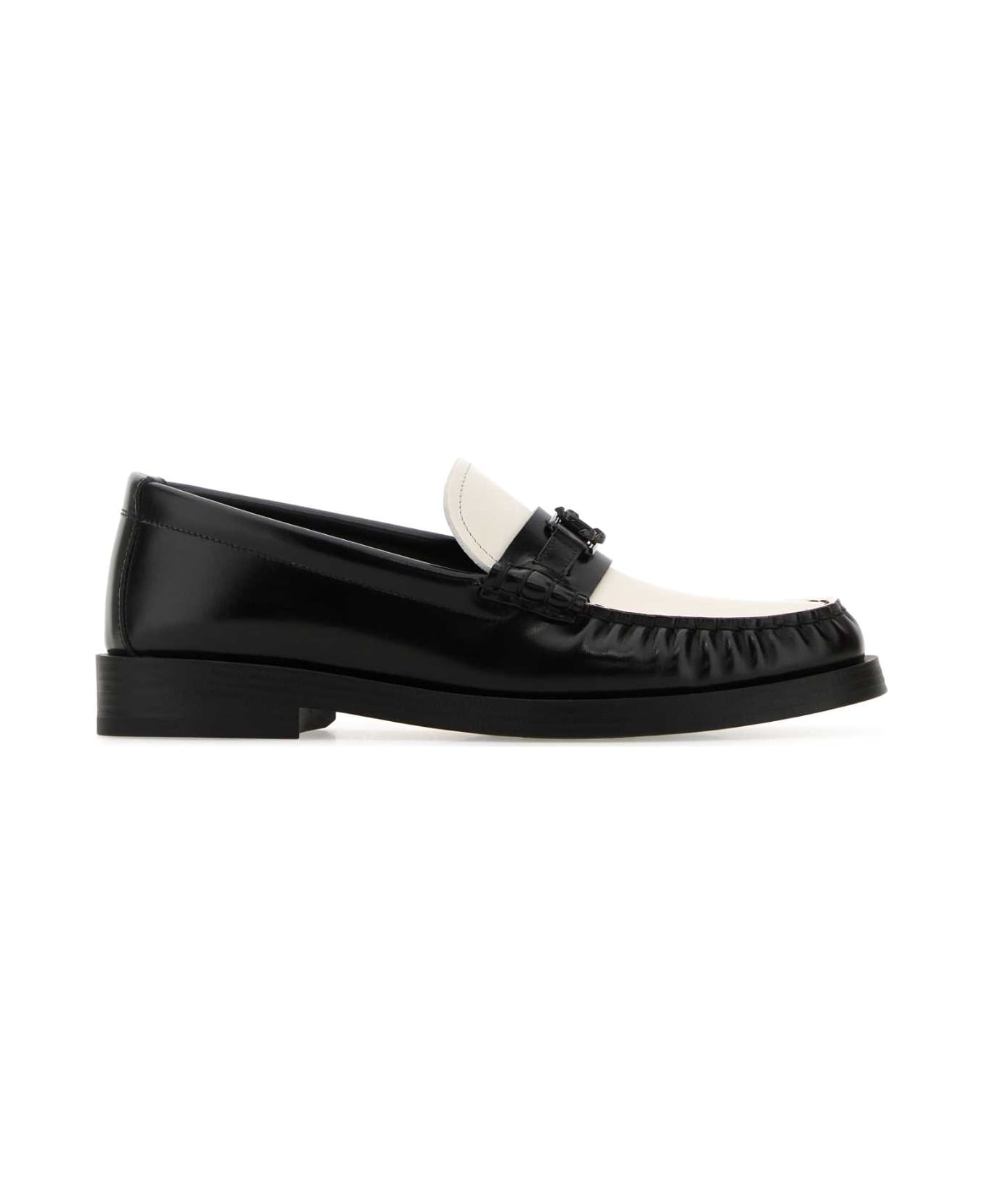 Jimmy Choo Two-tone Leather Addie Loafers - BLACKLATTE