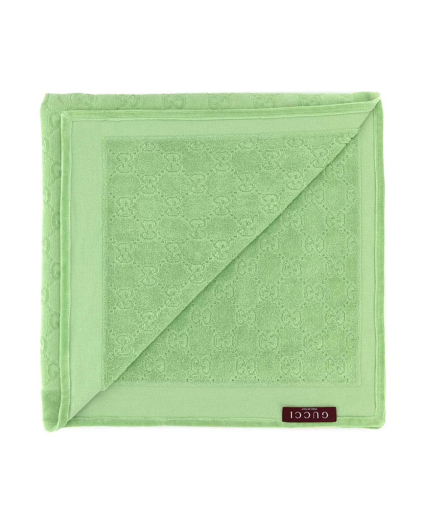 Gucci Fluo Green Terry Fabric Beach Towel - KELLYGREEN
