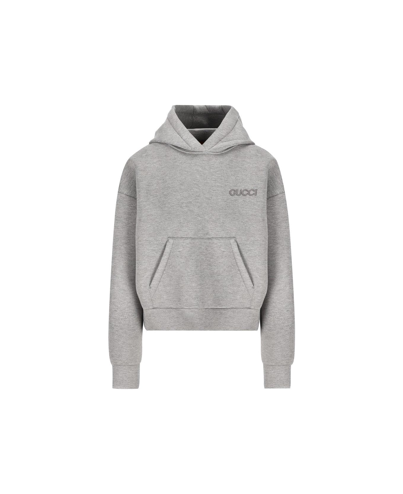 Gucci Logo Patch Hoodie - Grey