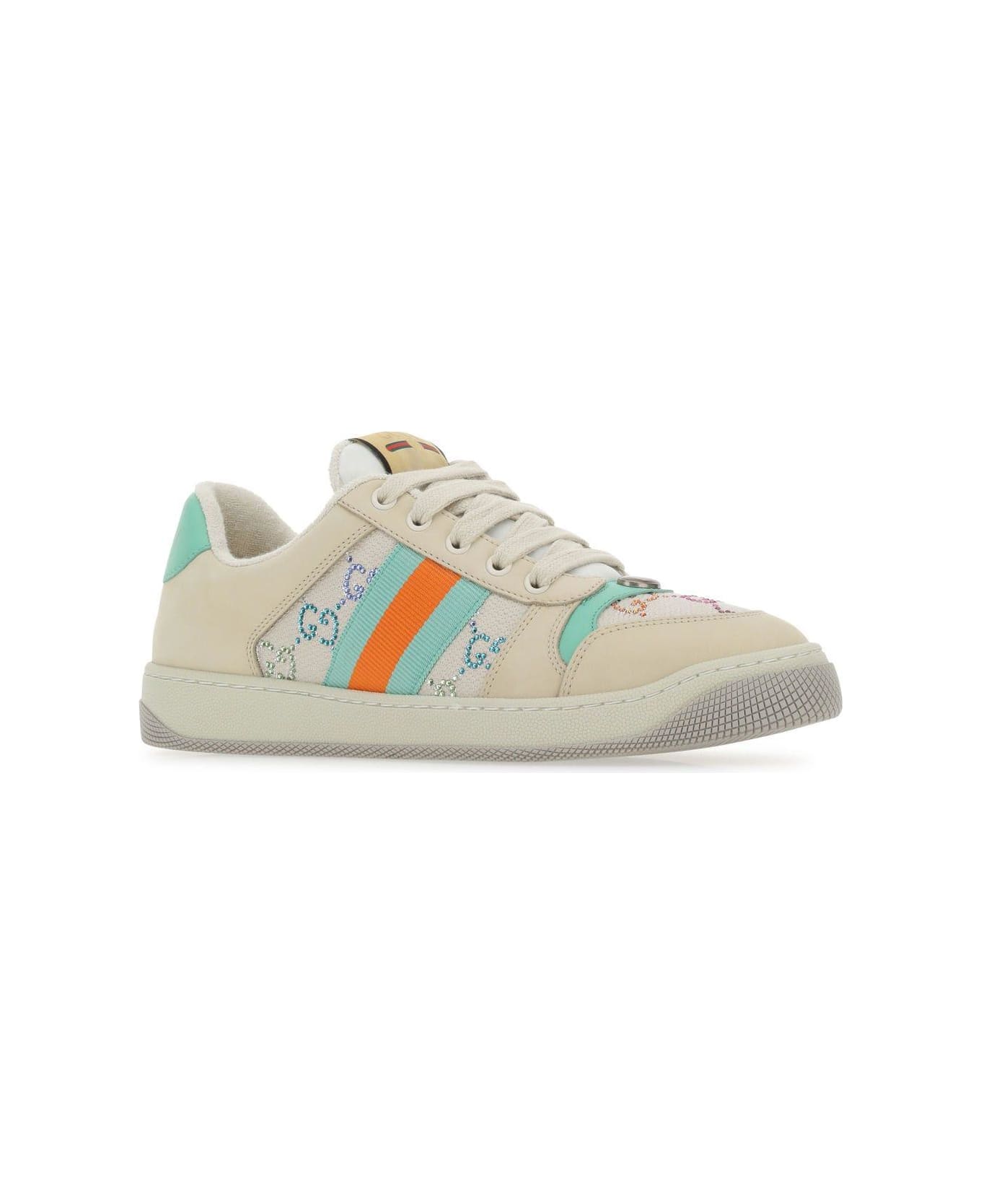 Gucci Multicolor Suede And Fabric Screener Sneakers スニーカー