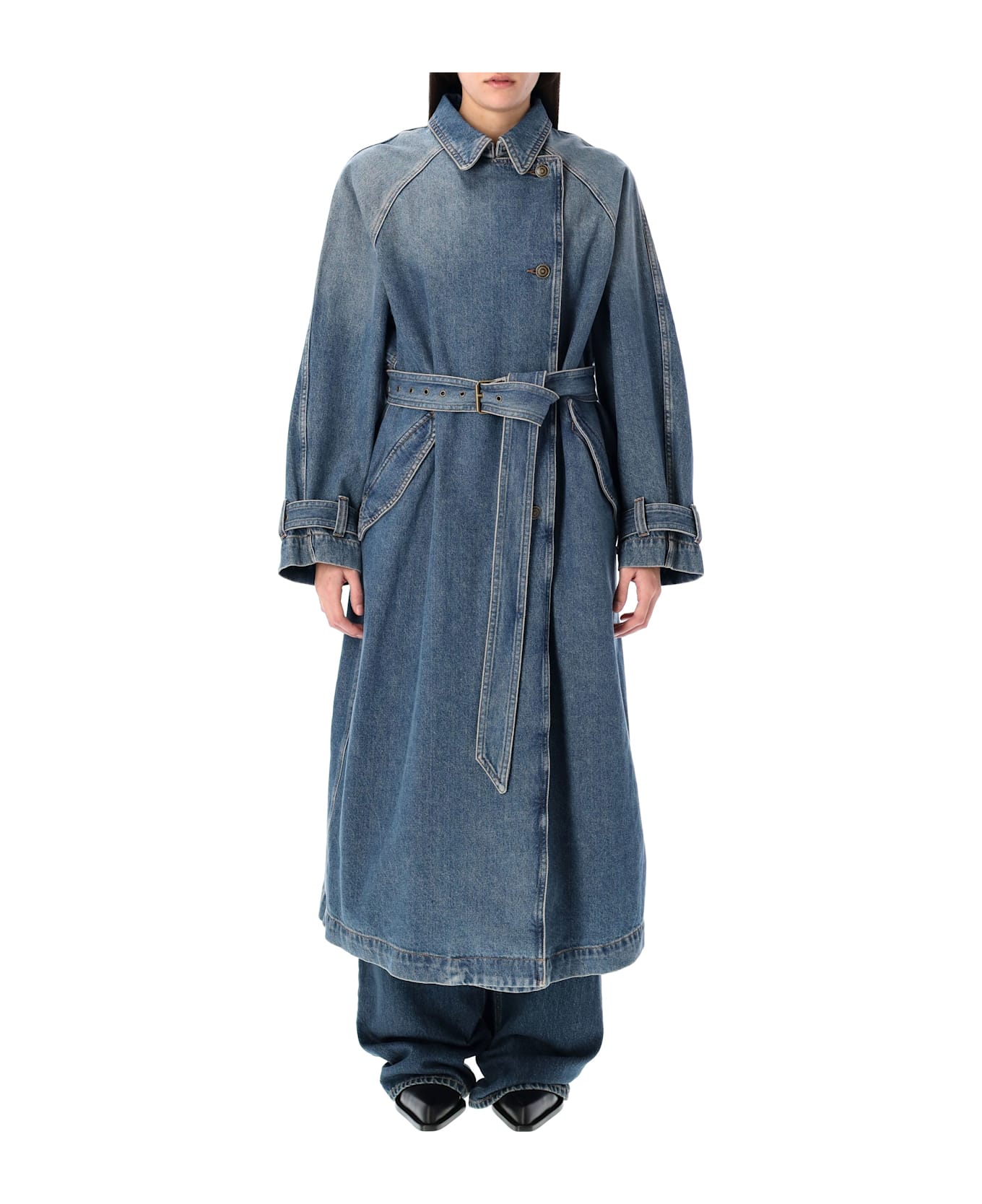 Isabel Marant Brekka Denim Trench Coat - BLUE
