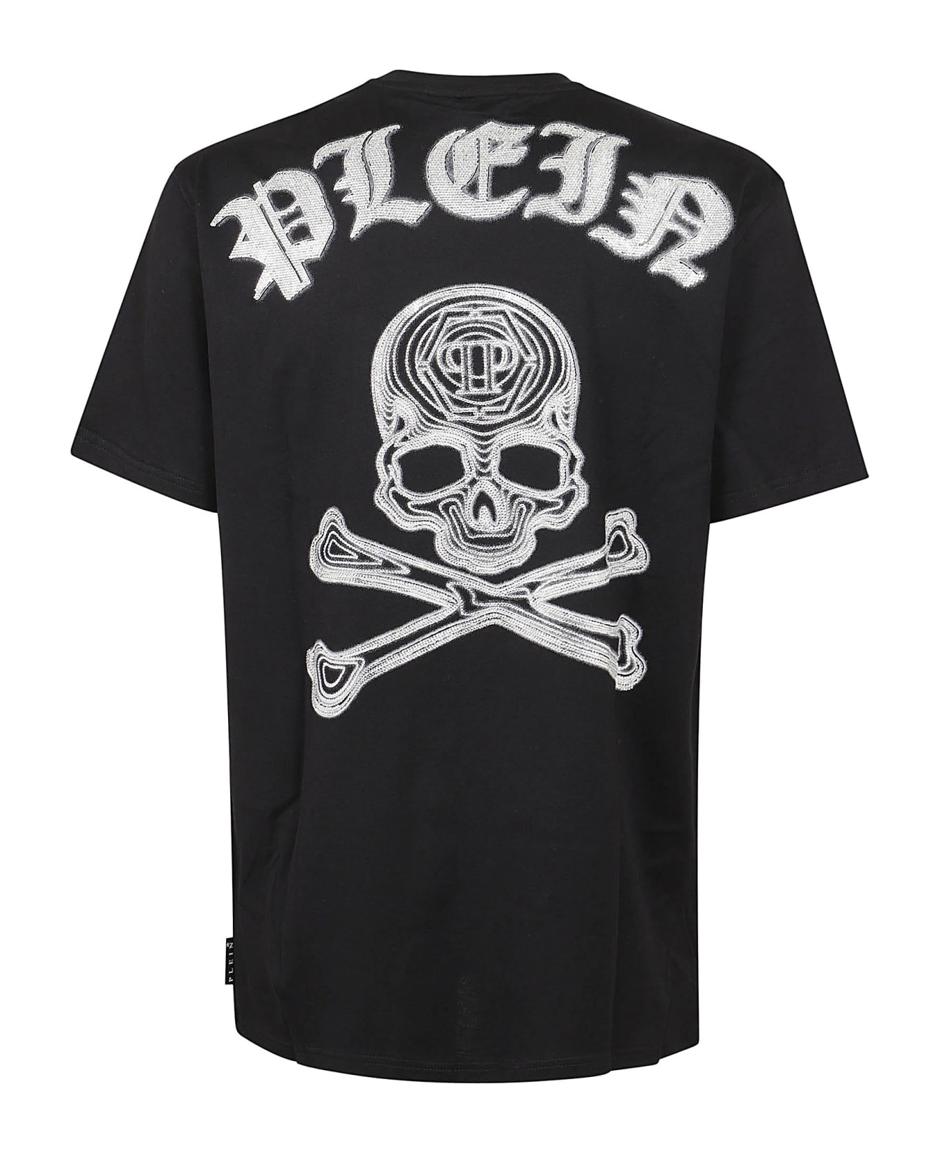 Philipp Plein T-shirt Round Neck Ss With Cry - Black White シャツ