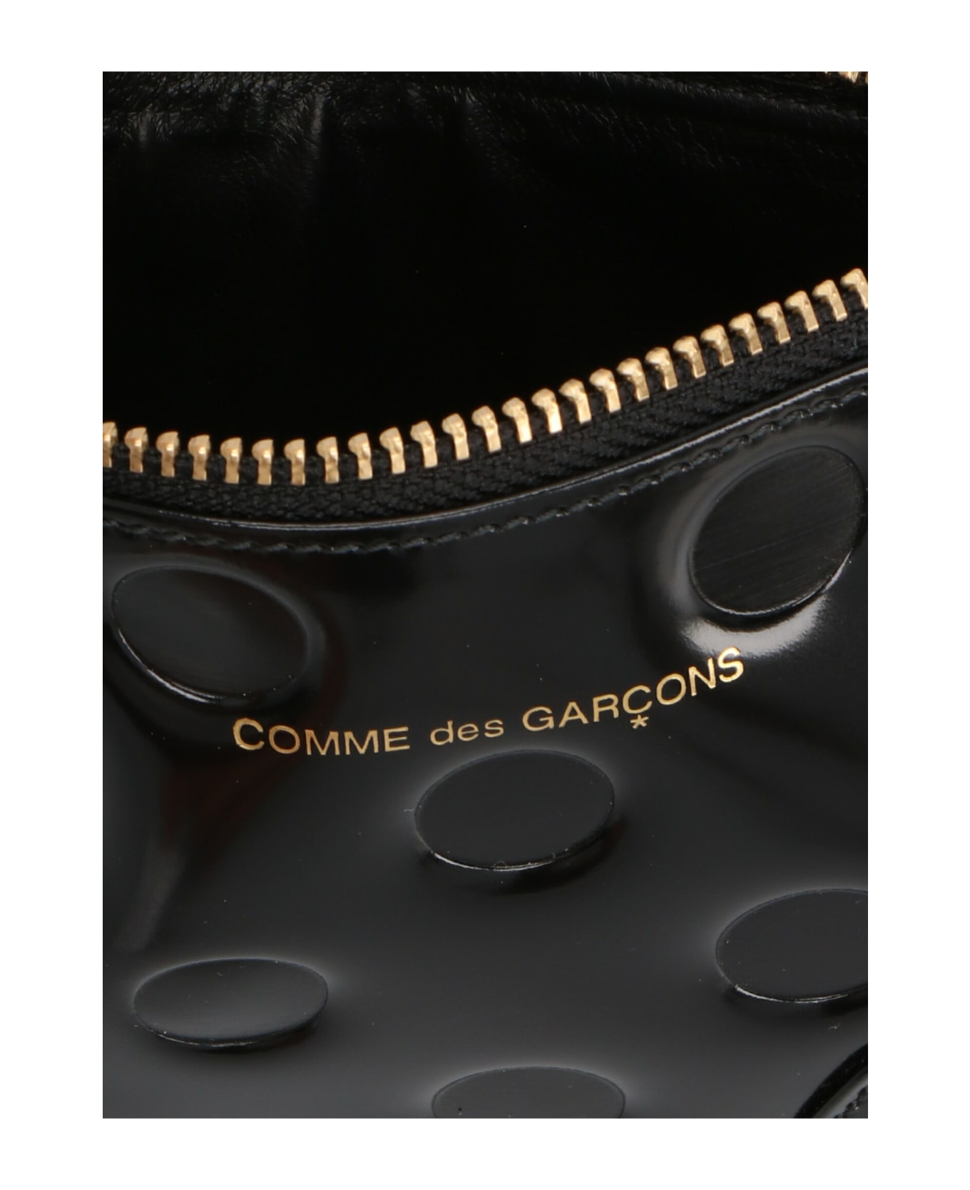 Comme des Garçons Wallet 
polka Dots Embossed Purse - Black  