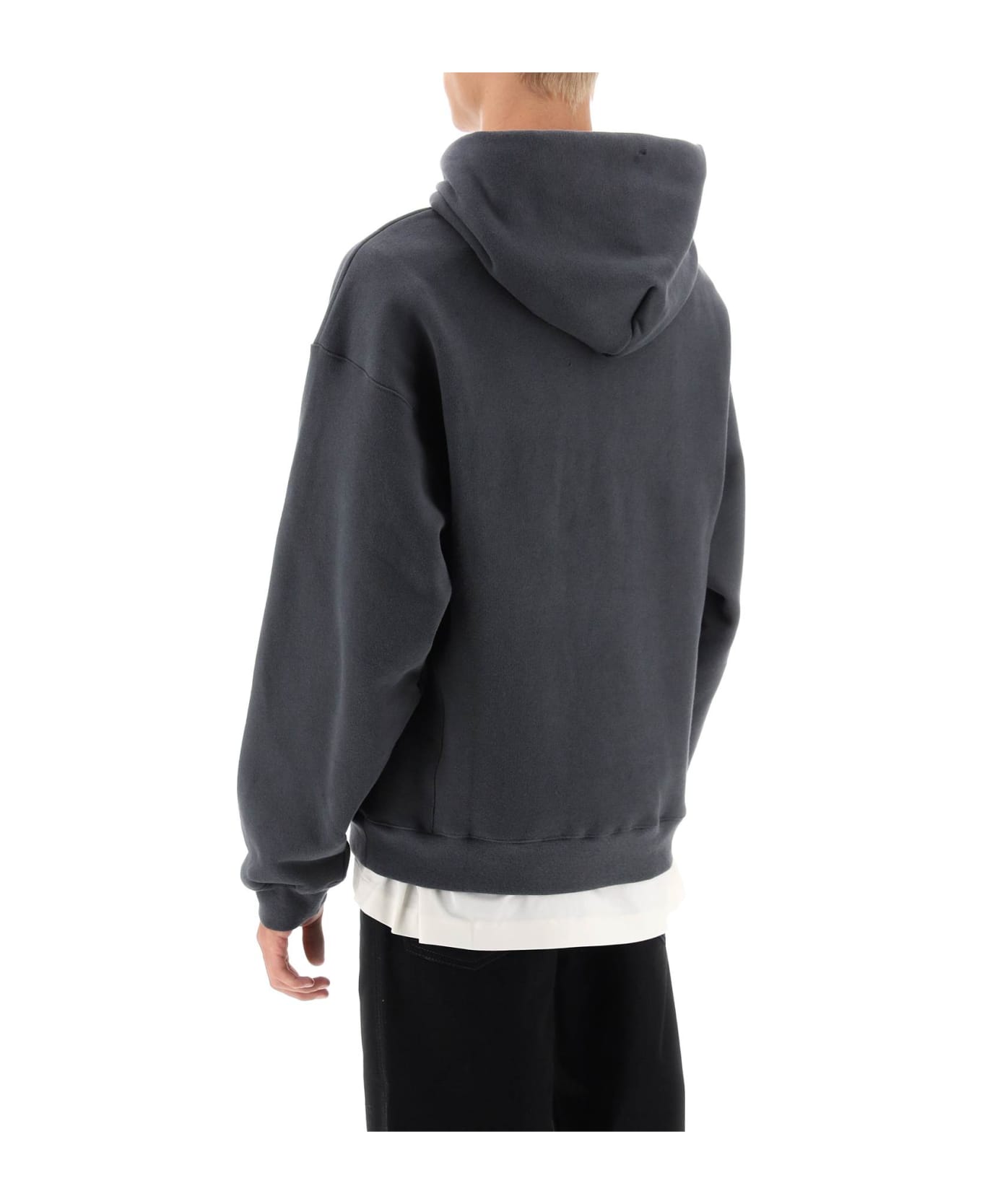 Lemaire Hoodie In Fleece-back Cotton - ASPHALT (Grey)