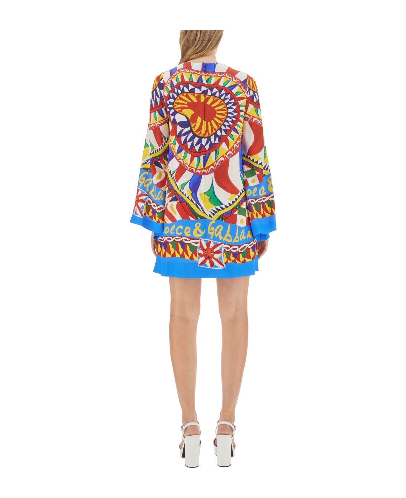 Dolce & Gabbana Cart Print Stretch Dress - Multicolor