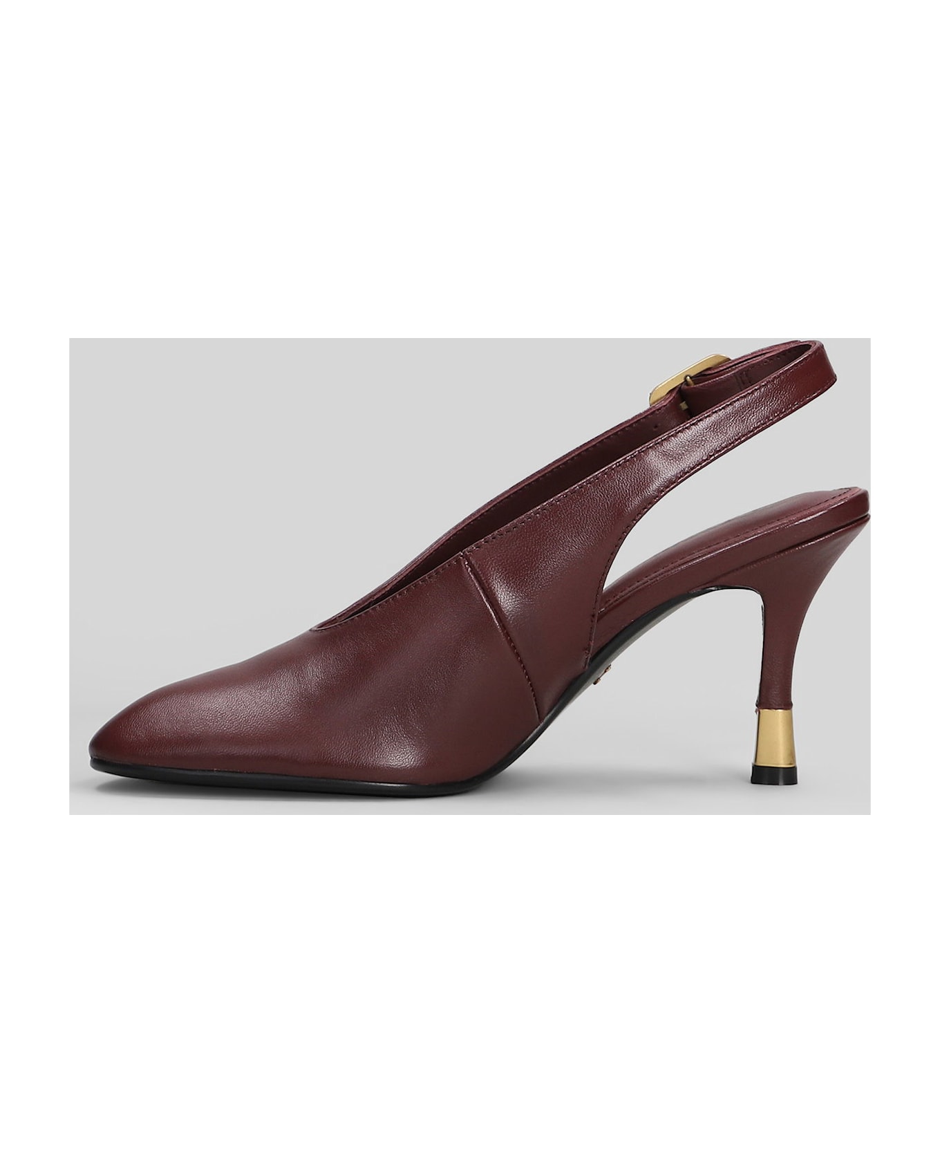 Lola Cruz Pumps In Bordeaux Leather - bordeaux