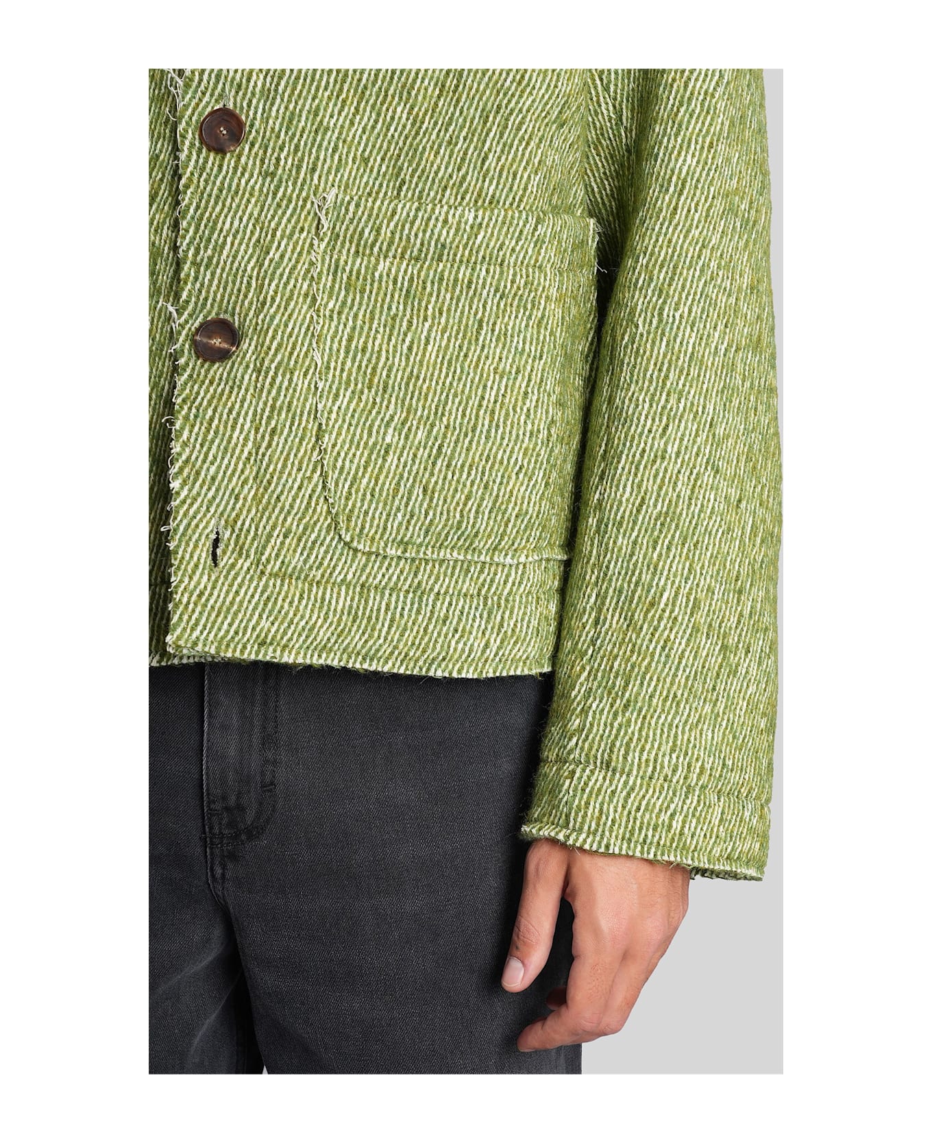 Séfr Pavel Cardigan In Green Cotton - green