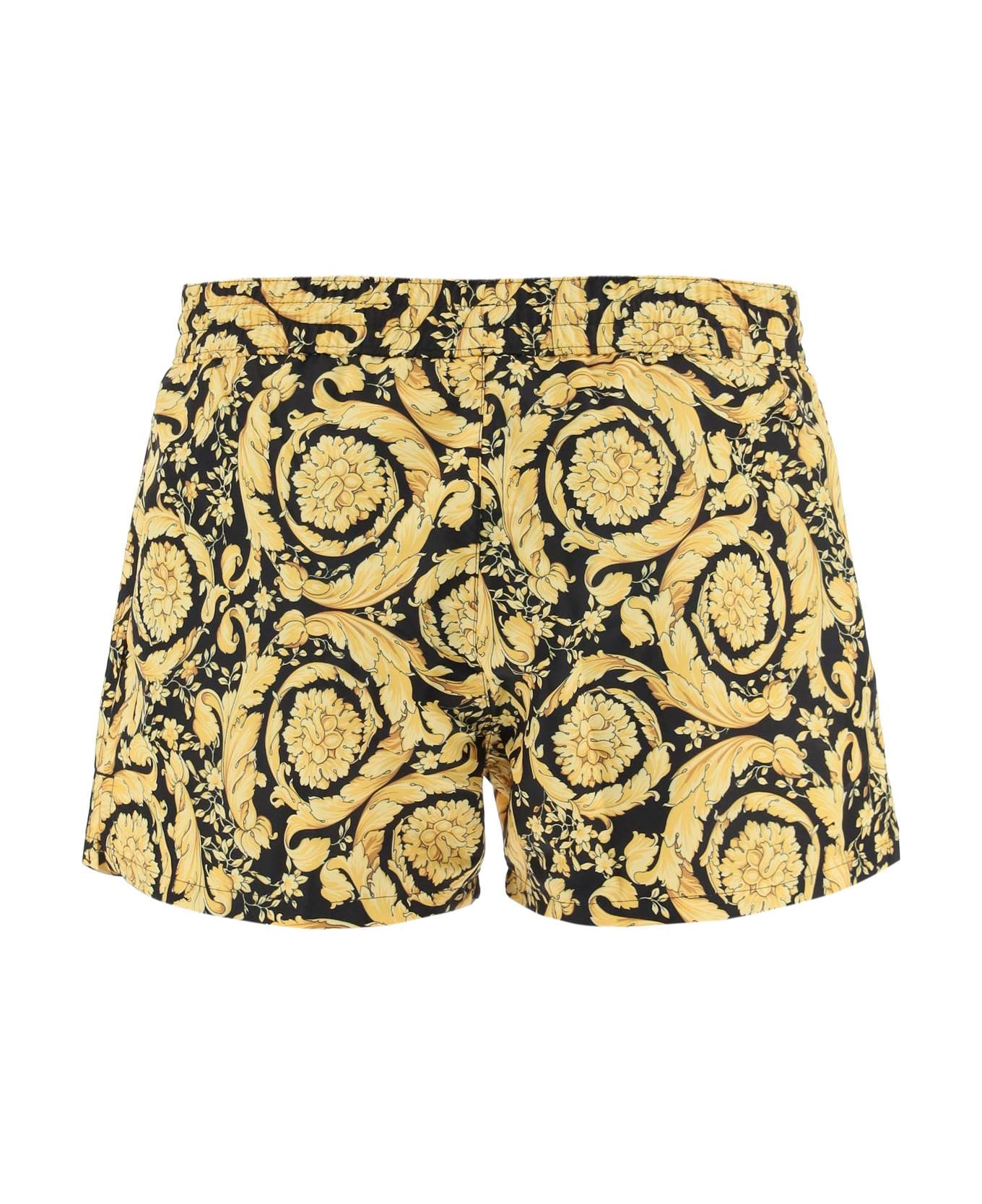 Versace Printed Swim Shorts - Gold