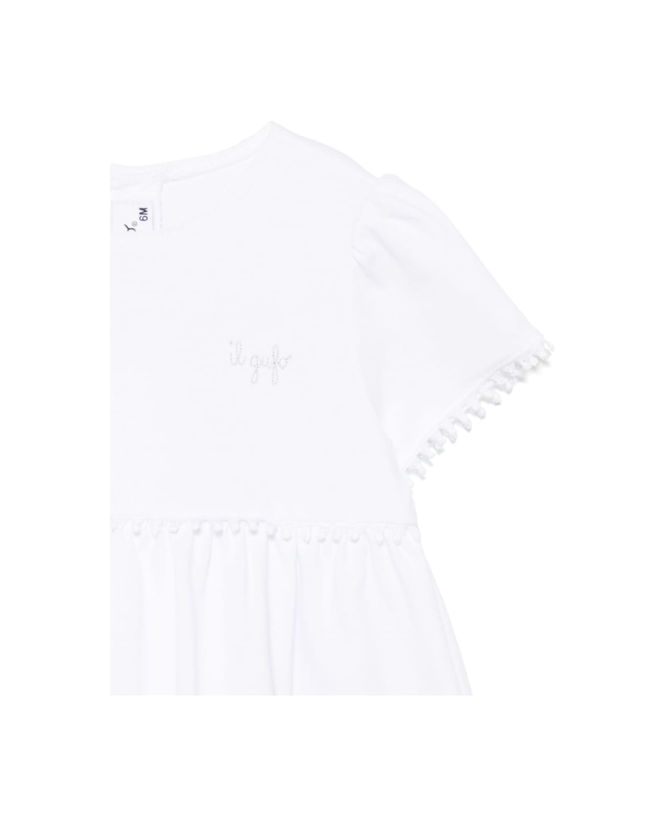 Il Gufo The Owl Dress With Embroidery - White