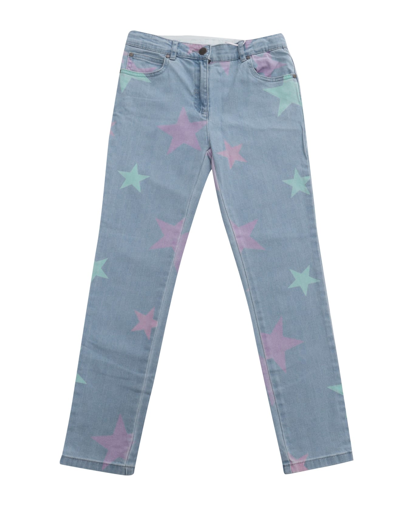 Stella McCartney Kids Light Blue Jeans With Stars - LIGHT BLUE