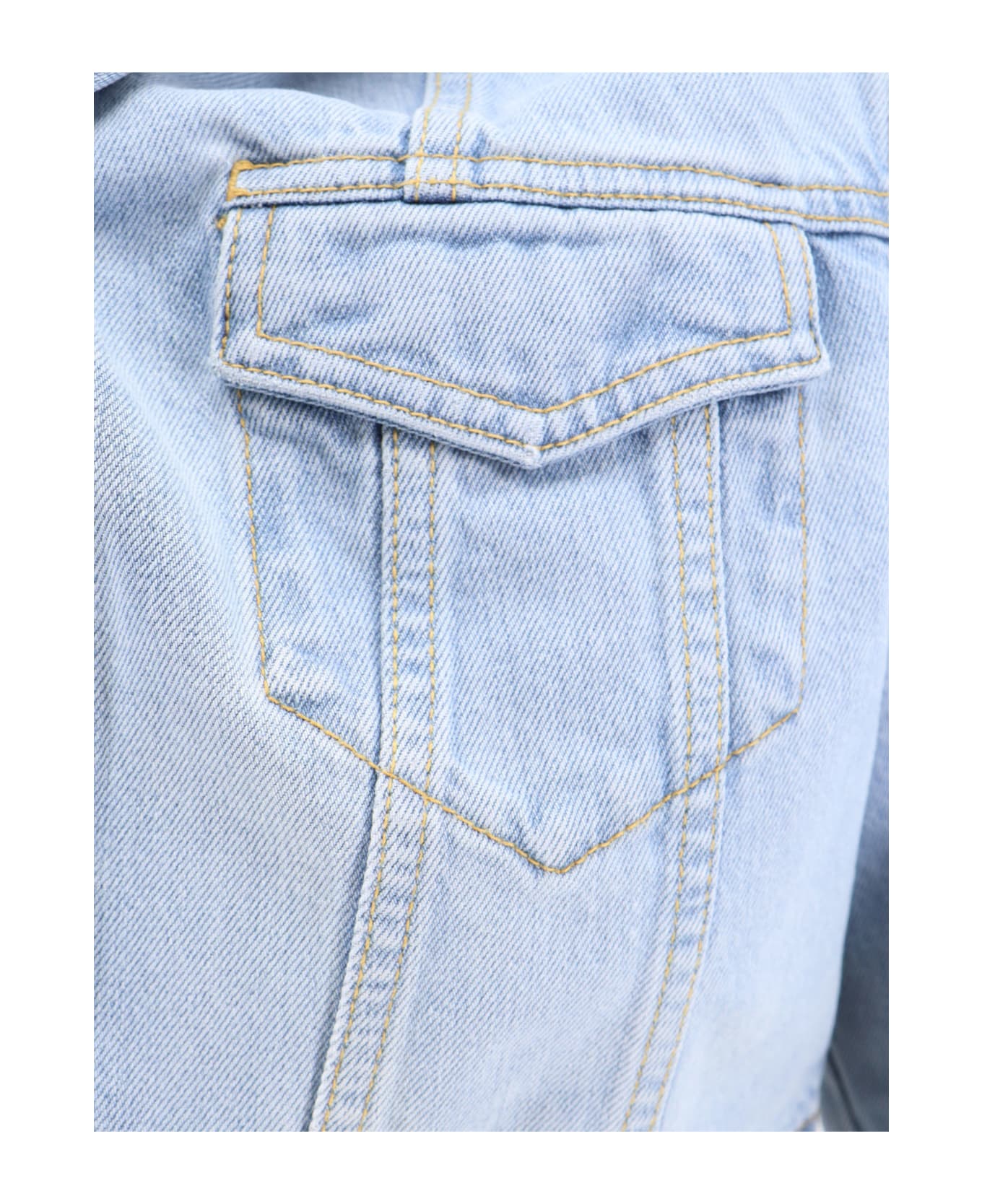 Alaia Denim Cropped Jacket - Blue