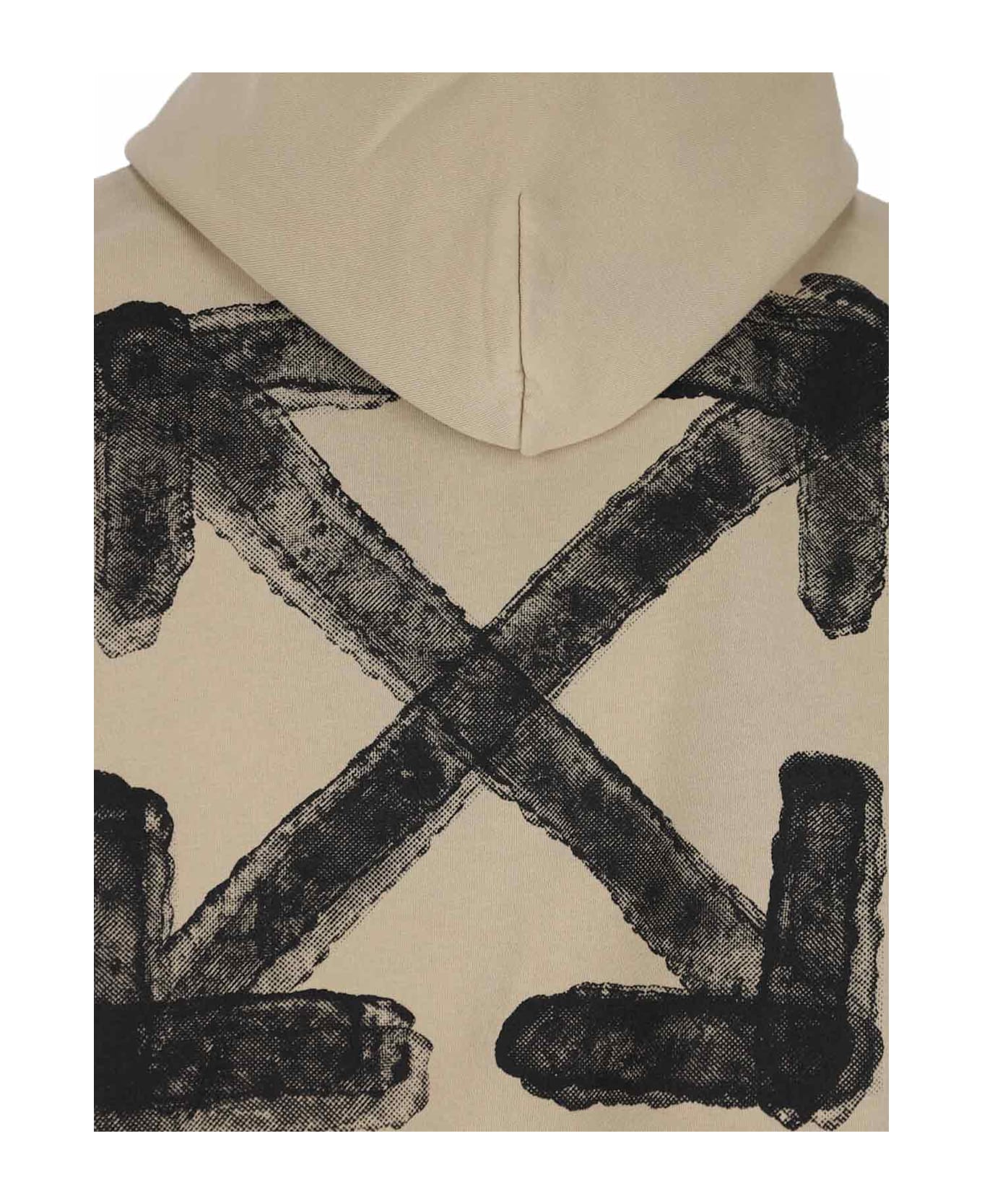Off-White "spray Arrow" Hoodie - Beige