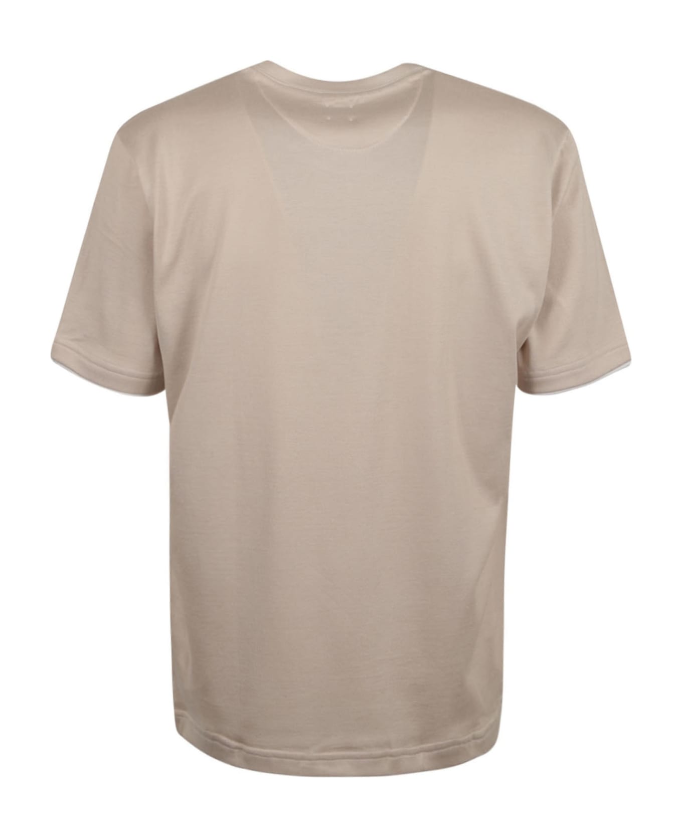 Eleventy Round Neck Plain T-shirt - Sabbia