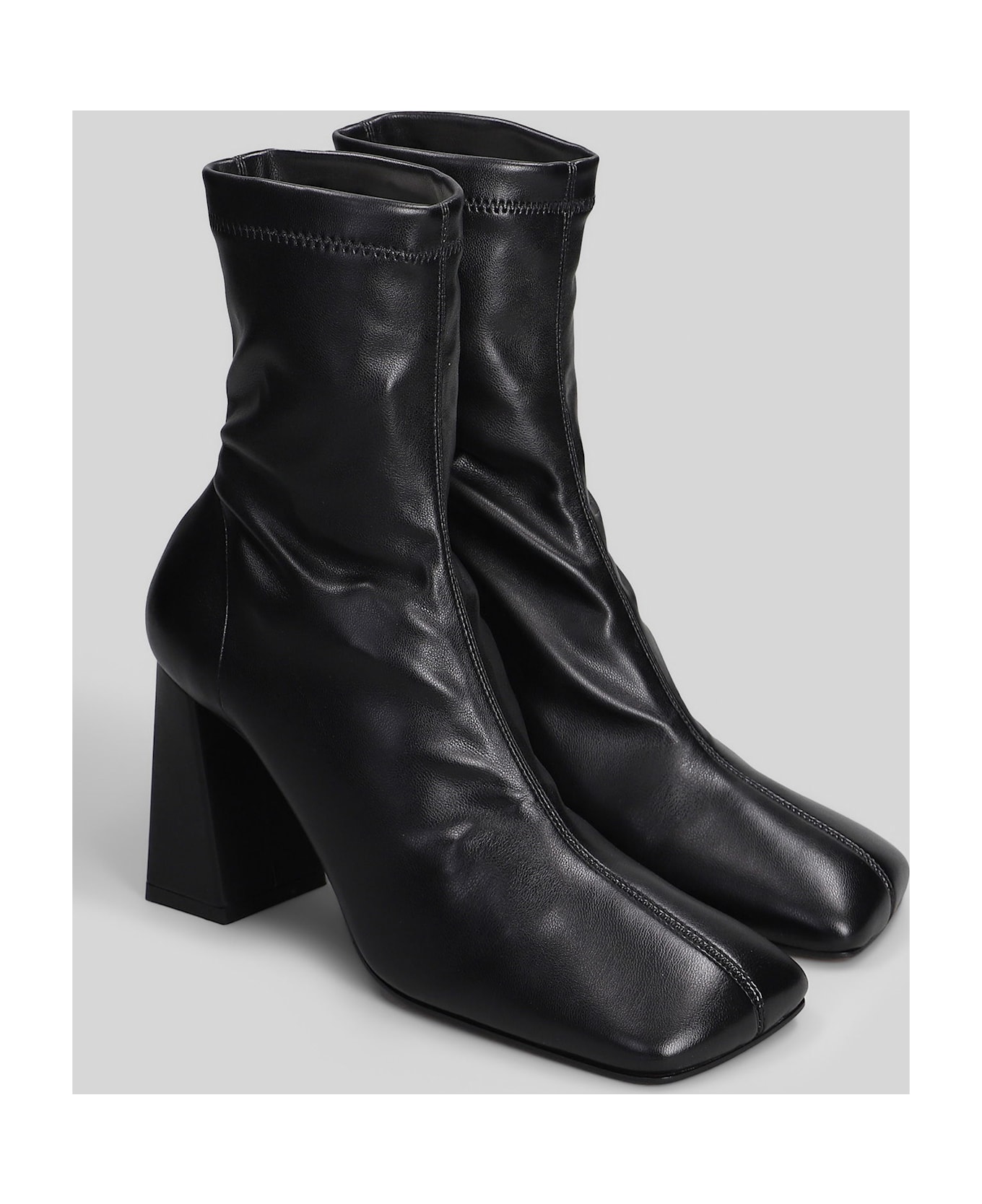 Aldo Castagna Paulene High Heels Ankle Boots In Black Leather - black