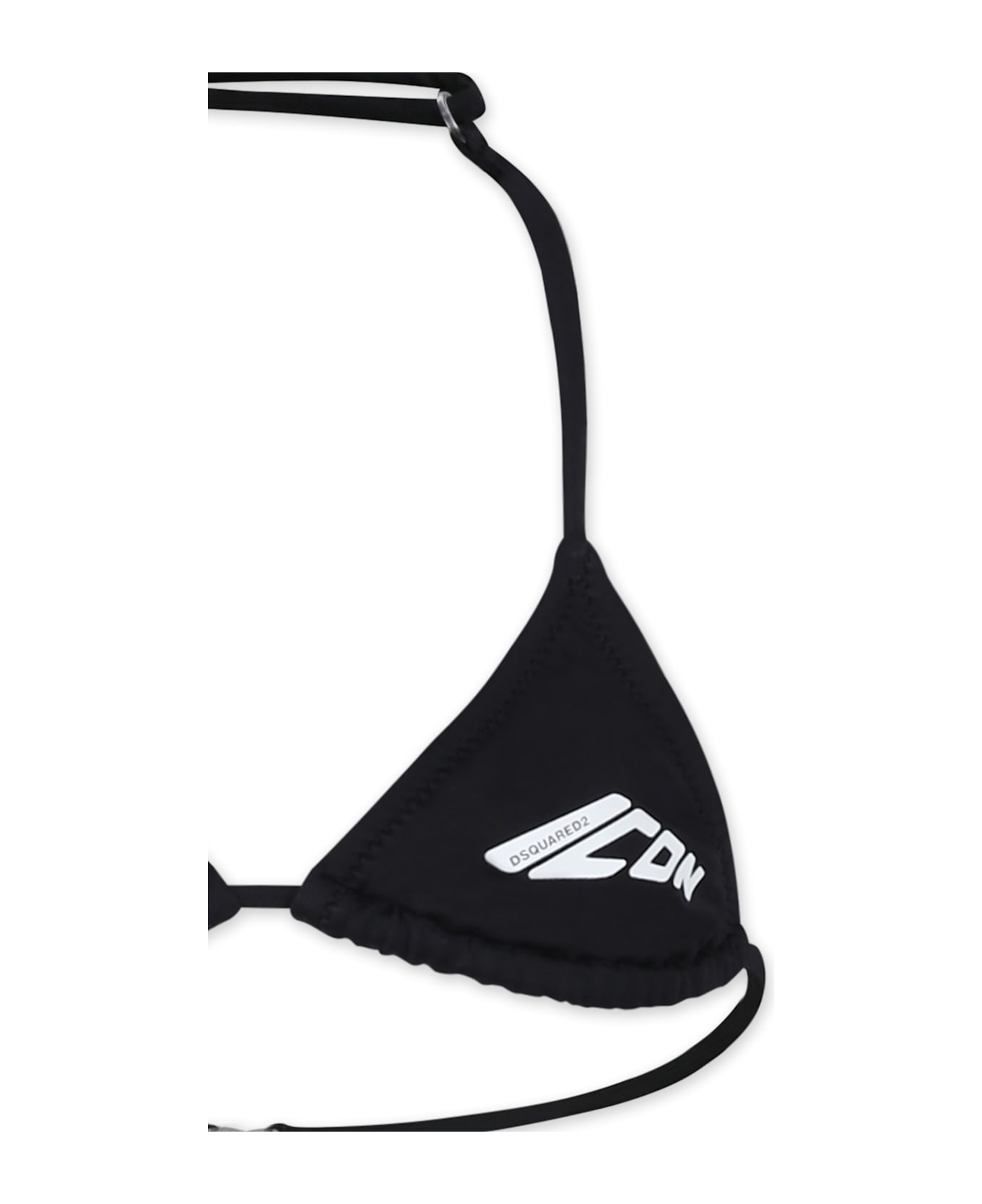 Dsquared2 Black Bikini For Girl With Logo - Black