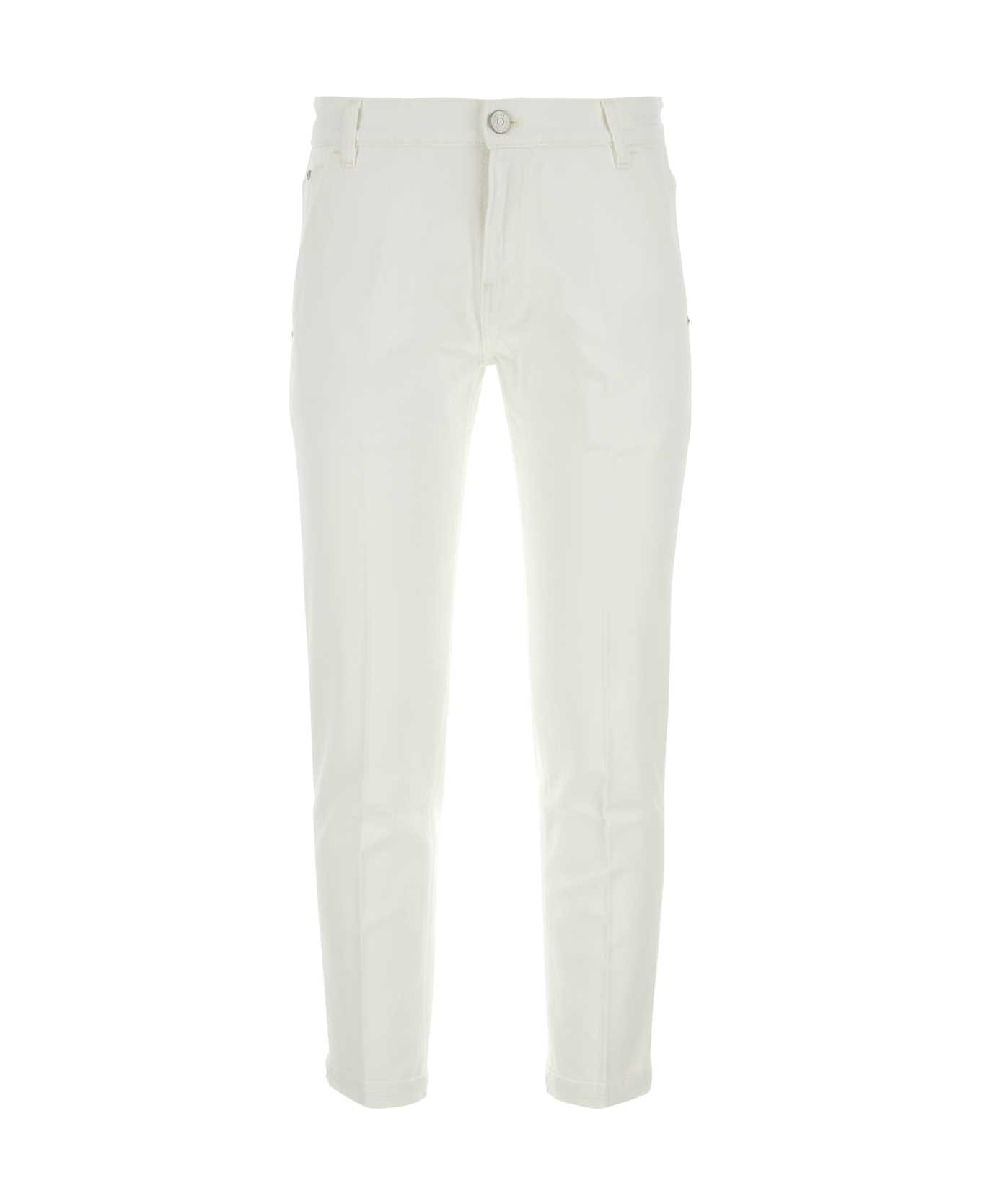 PT01 White Stretch Denim Indie Jeans - BIANCO