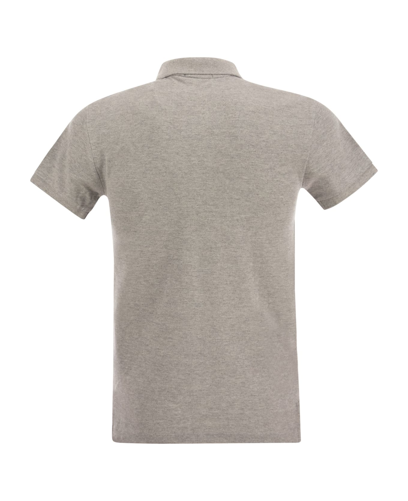 Ralph Lauren Slim Fit Mesh Polo Shirt - Grey