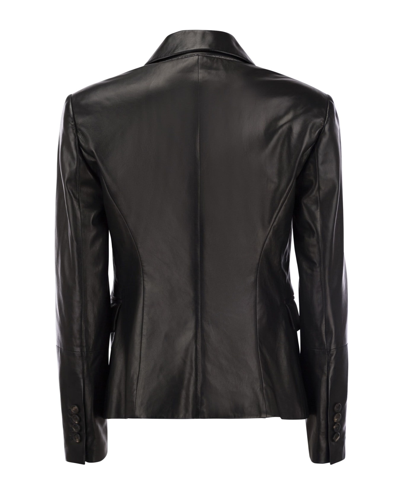 Brunello Cucinelli Nappa Leather Jacket - Black ブレザー