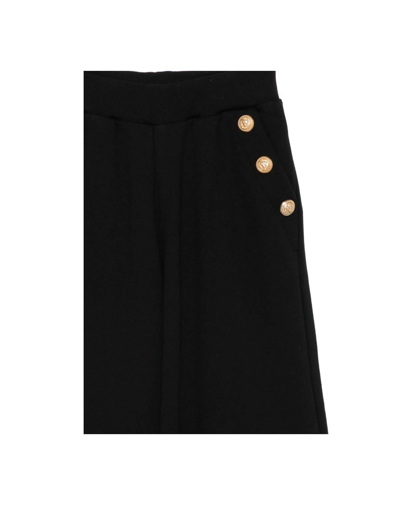 Balmain Baggy Pants With Buttons - BLACK