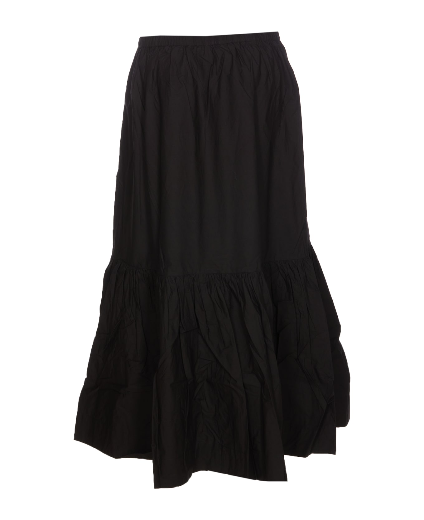 Ganni Maxi Flounce Skirt - Black