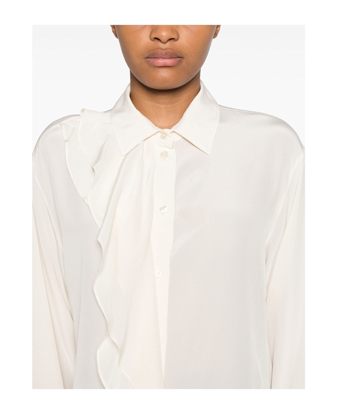 Victoria Beckham Ruffle Details Blouse - Ivory