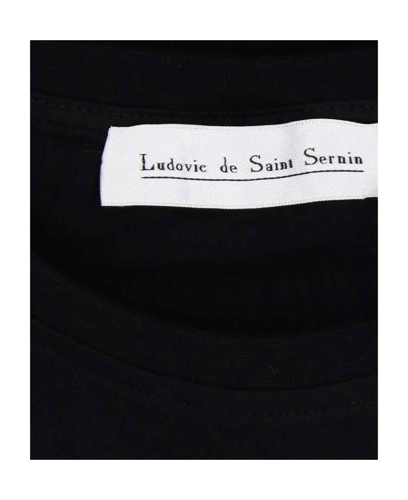 Ludovic de Saint Sernin 'crystal lurex-detail' T-shirt - Black