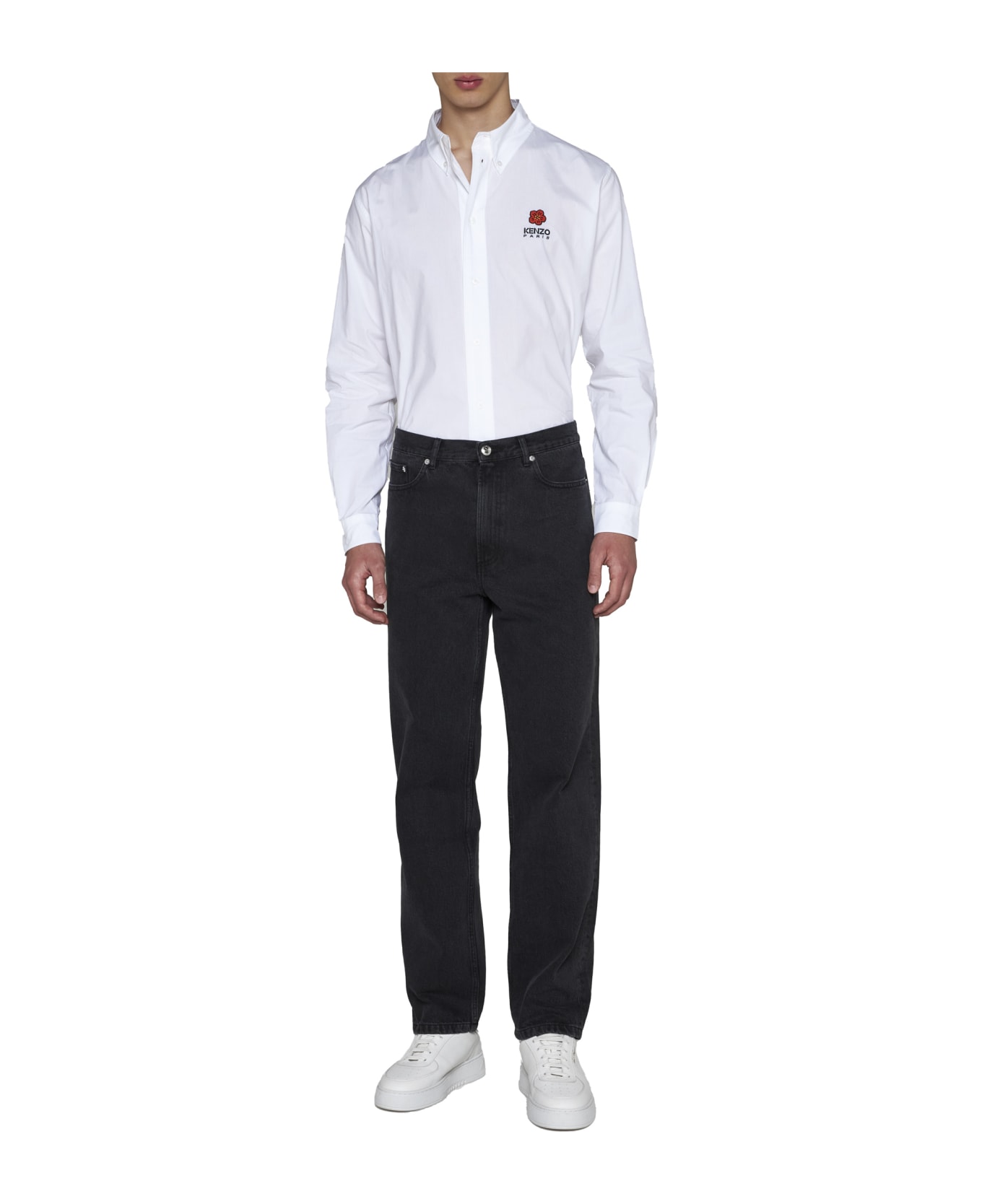 Kenzo Button-down Collar Cotton Shirt - White シャツ