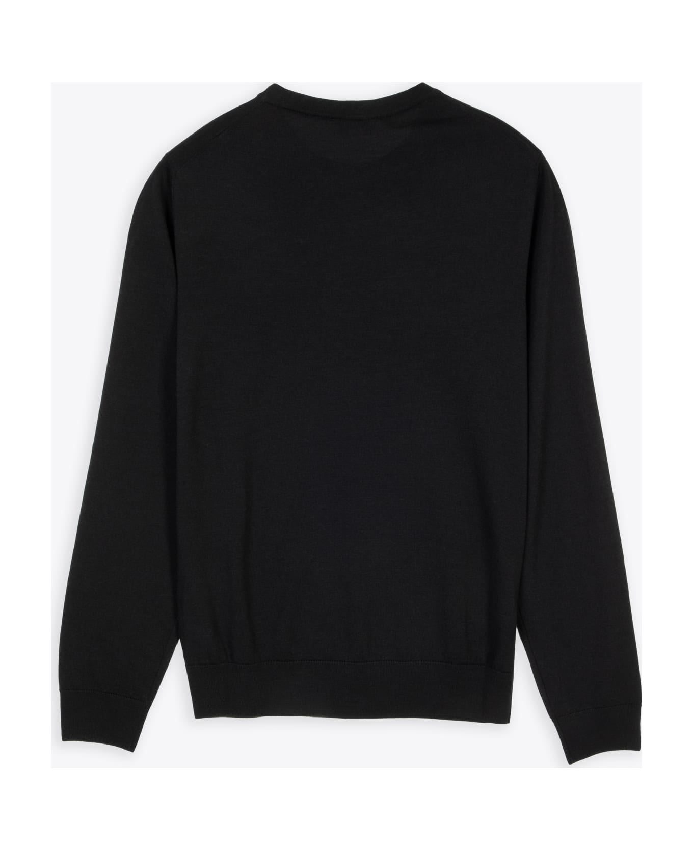 Piacenza Cashmere Girocollo Black extra-fine wool sweater - Nero