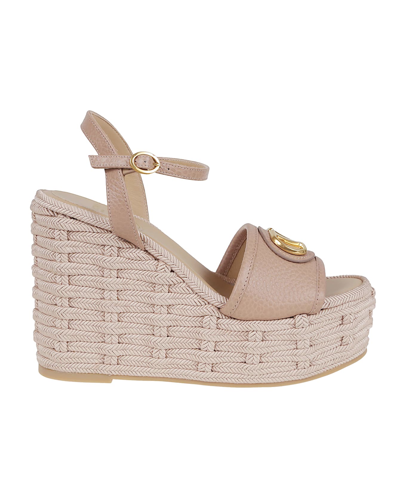 Valentino Garavani Wedge Espadrillas Vlogo Signature T. 45 - Rose Cannelle