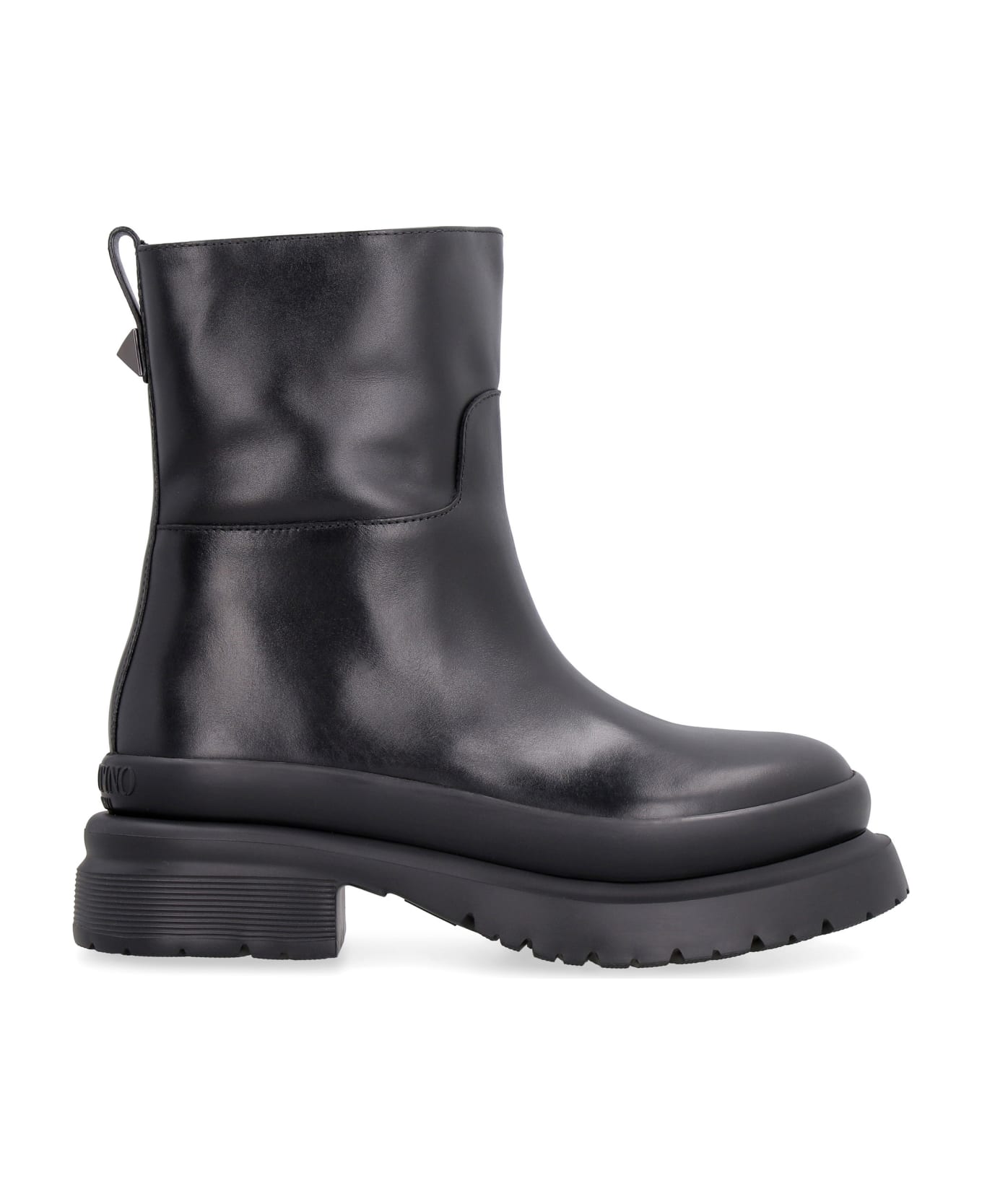 Valentino Garavani Leather Biker Boots - black