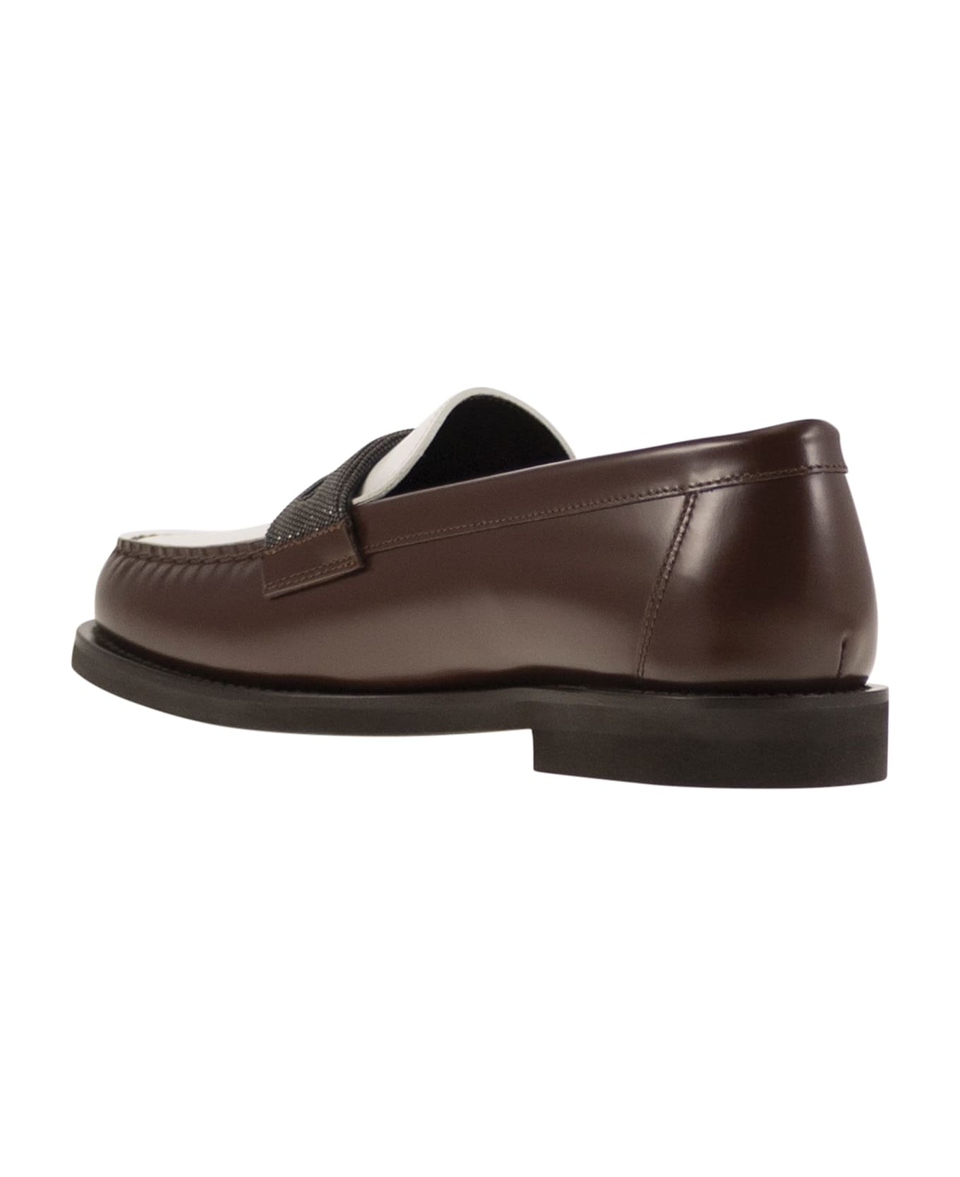 Brunello Cucinelli Two-tone Loafers - Castagno フラットシューズ