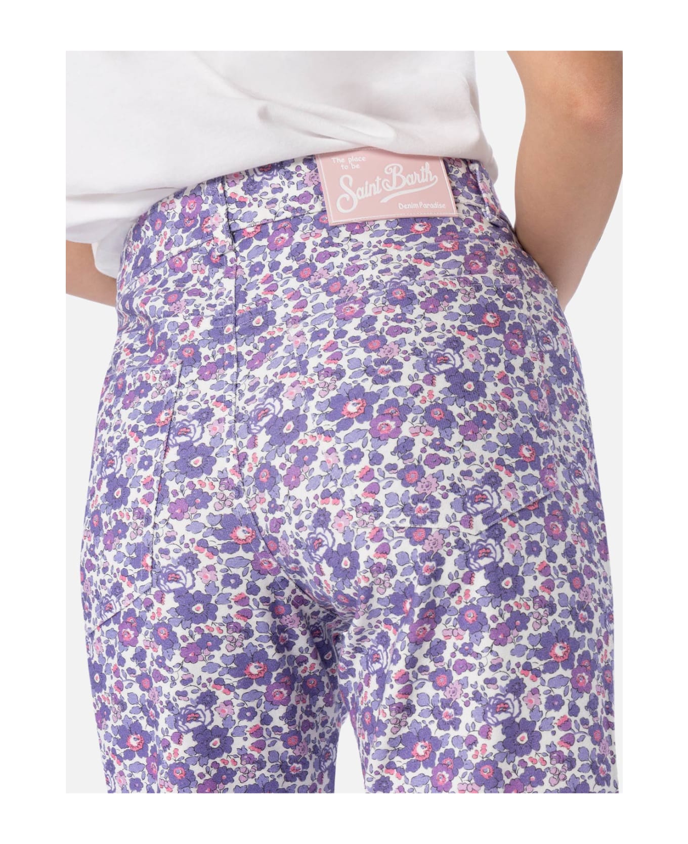MC2 Saint Barth Woman Lilac Betsy Print Denim Belleville | Made With Liberty Fabric - LILAC