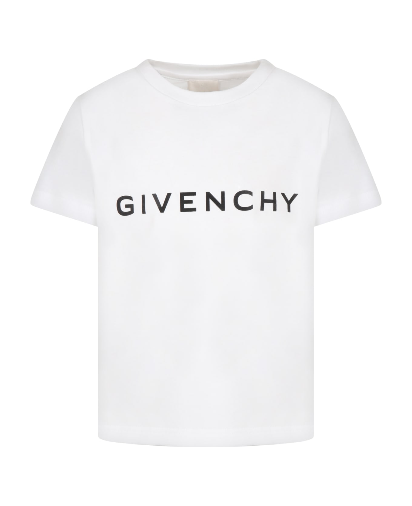 Givenchy White T-shirt For Boy With Black Logo - Bianco