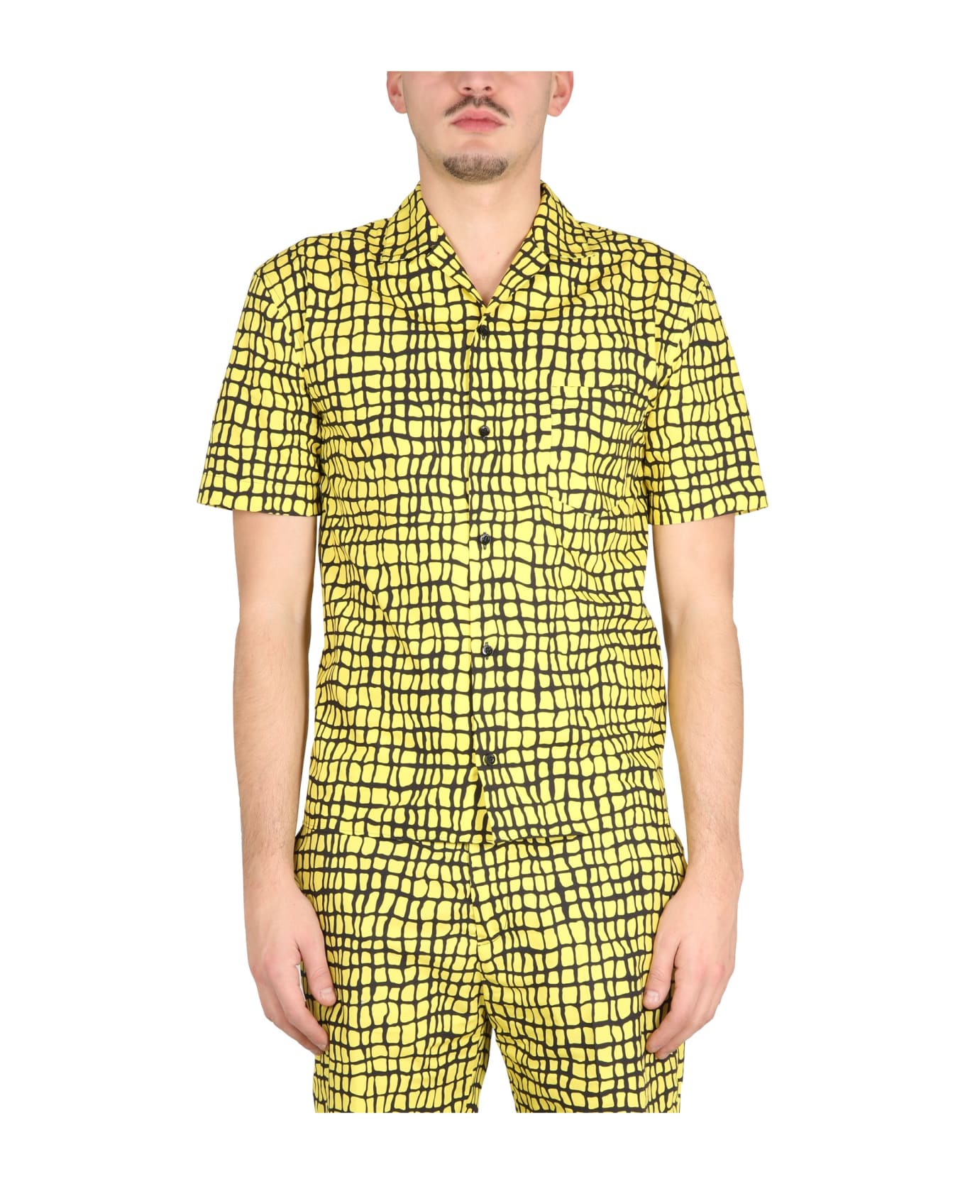 Moschino Warped Grid Shirt - GIALLO