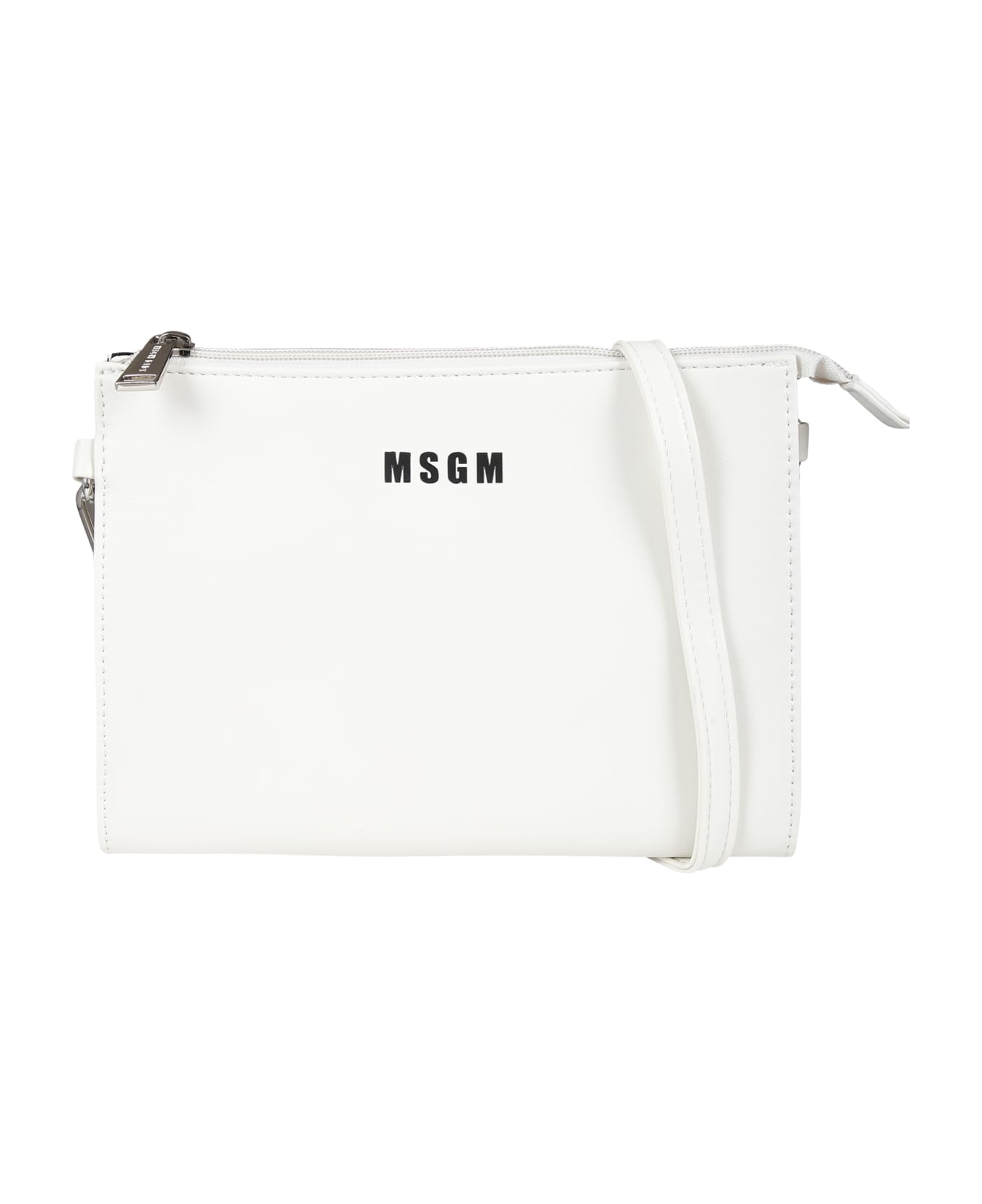 MSGM Ivory Bag For Girl With Logo - Ivory