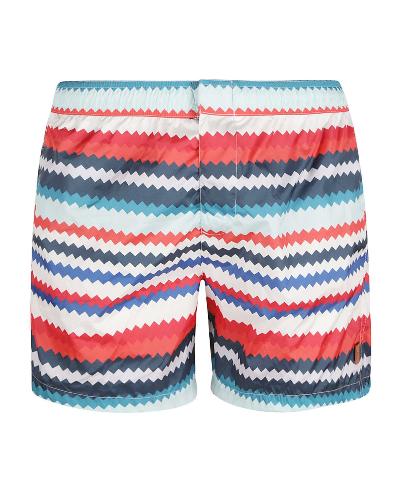 Missoni Printed Polyester Swimming Shorts - Multicolor/Red ショートパンツ