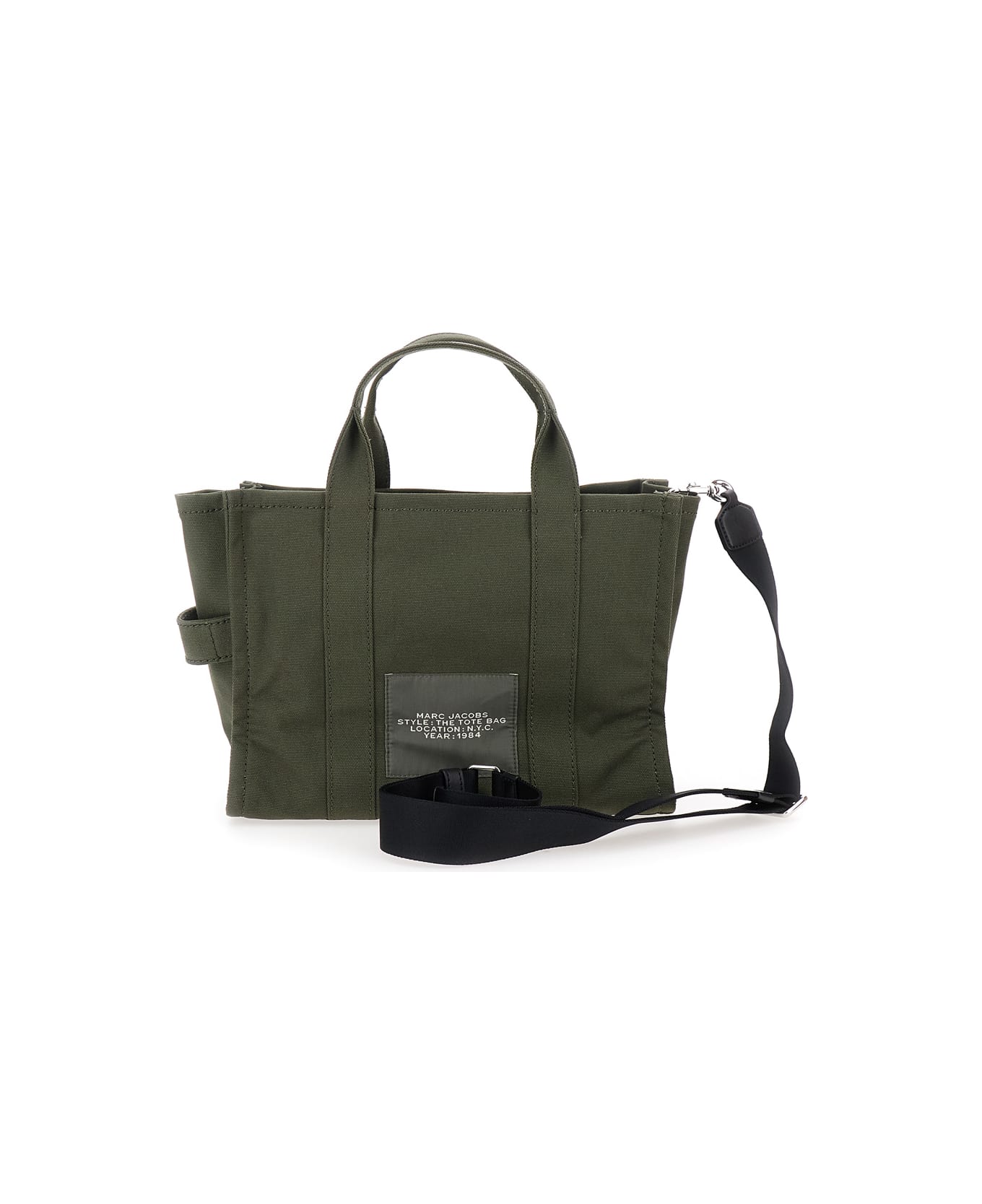 Marc Jacobs 
the Medium Tote
 Green Handbag With Logo Lettering On The Front In Cotton Woman - Green