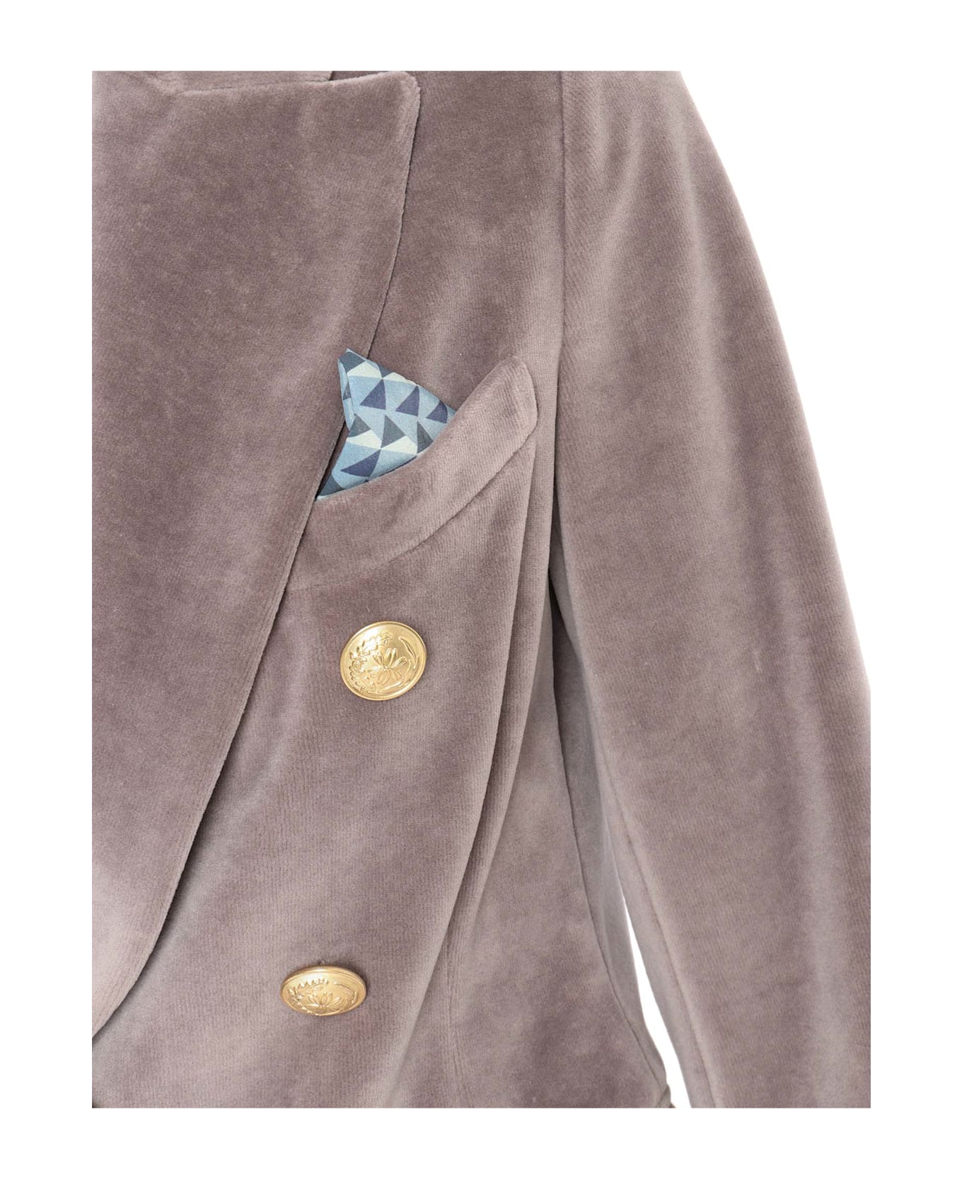 Circolo 1901 Velvet Double Breasted Jacket - SILVER