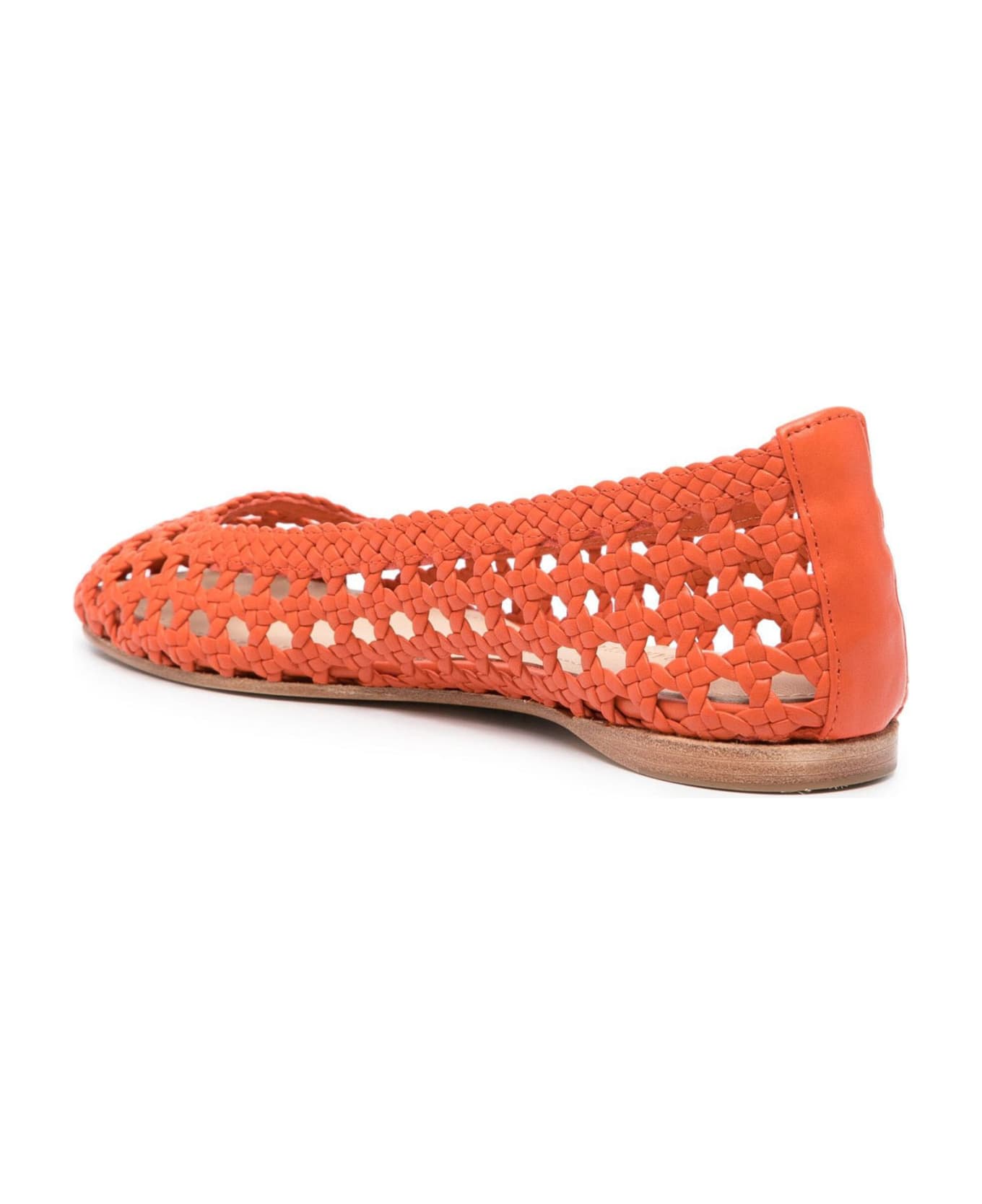Paloma Barceló Orange Calf Leather Ballerina Shoes - Orange