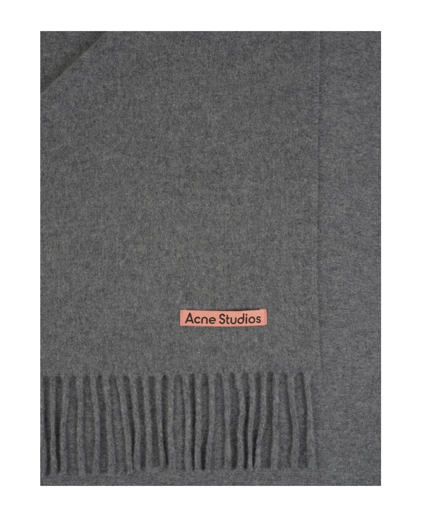 Acne Studios Logo Patch Scarf - GREY スカーフ