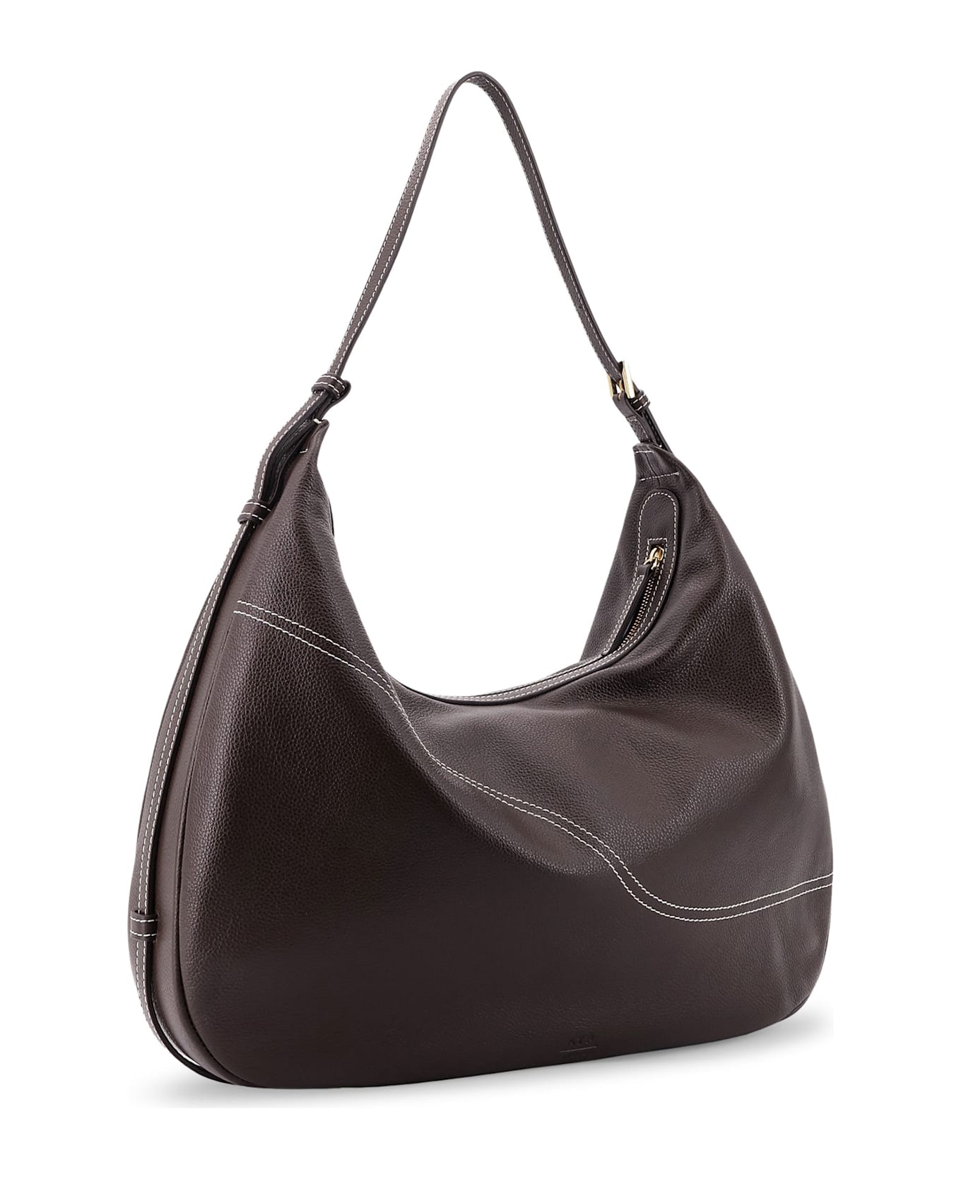 ATP Atelier Potenza Leather Shoulder Bag - Walnut Contrast Stitch