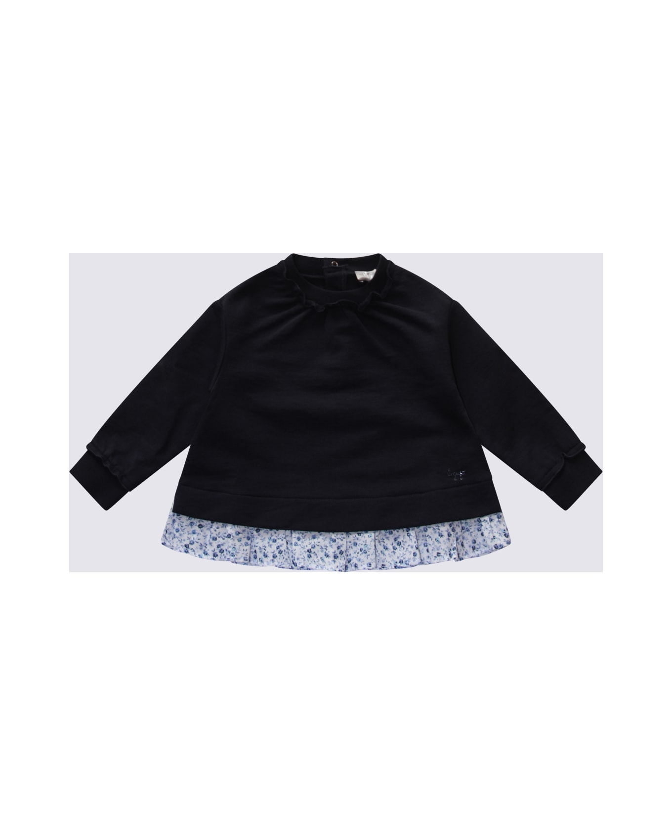 Il Gufo Black Cotton Sweatshirt - Clear Blue ニットウェア＆スウェットシャツ
