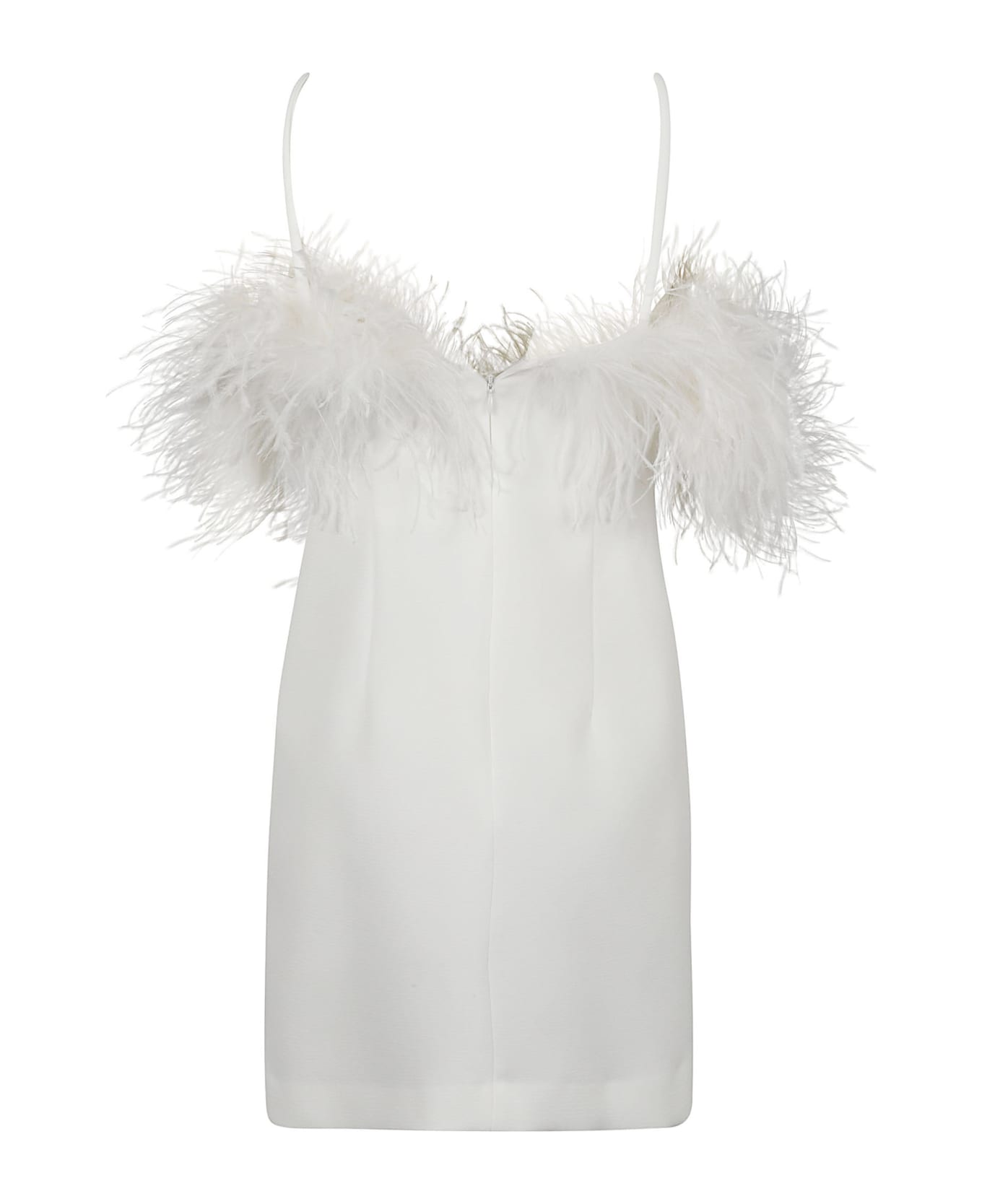 Parosh Fur Upper Short Dress - Cream
