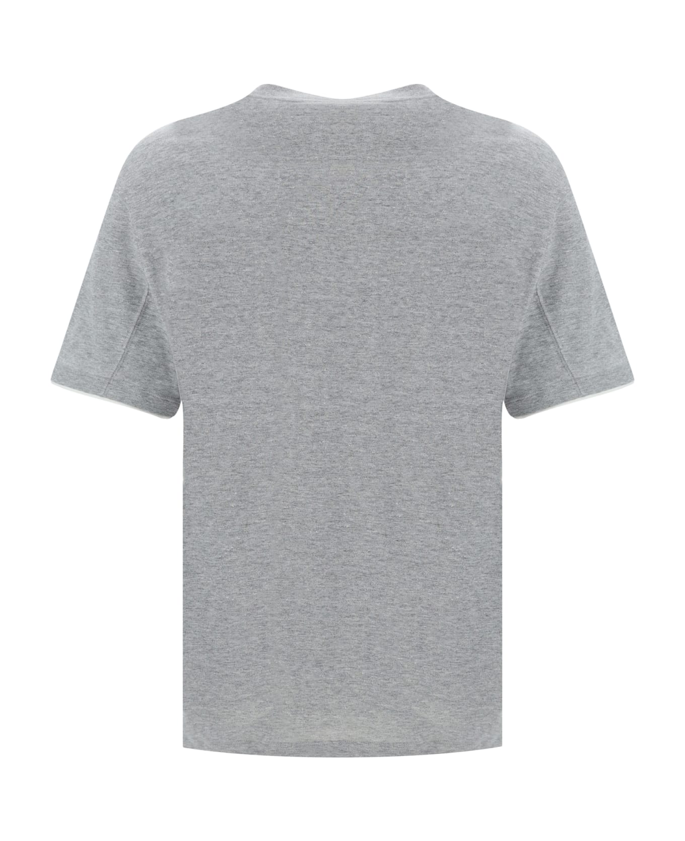 Brunello Cucinelli T-shirt - Grigio Medio+off White シャツ