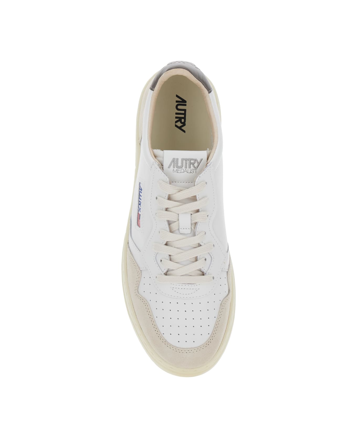 Autry 'medalist' White Low Top Sneakers With Logo Patch On Tongue And Side And Logo Lettering On The Heel In Leather Man - White