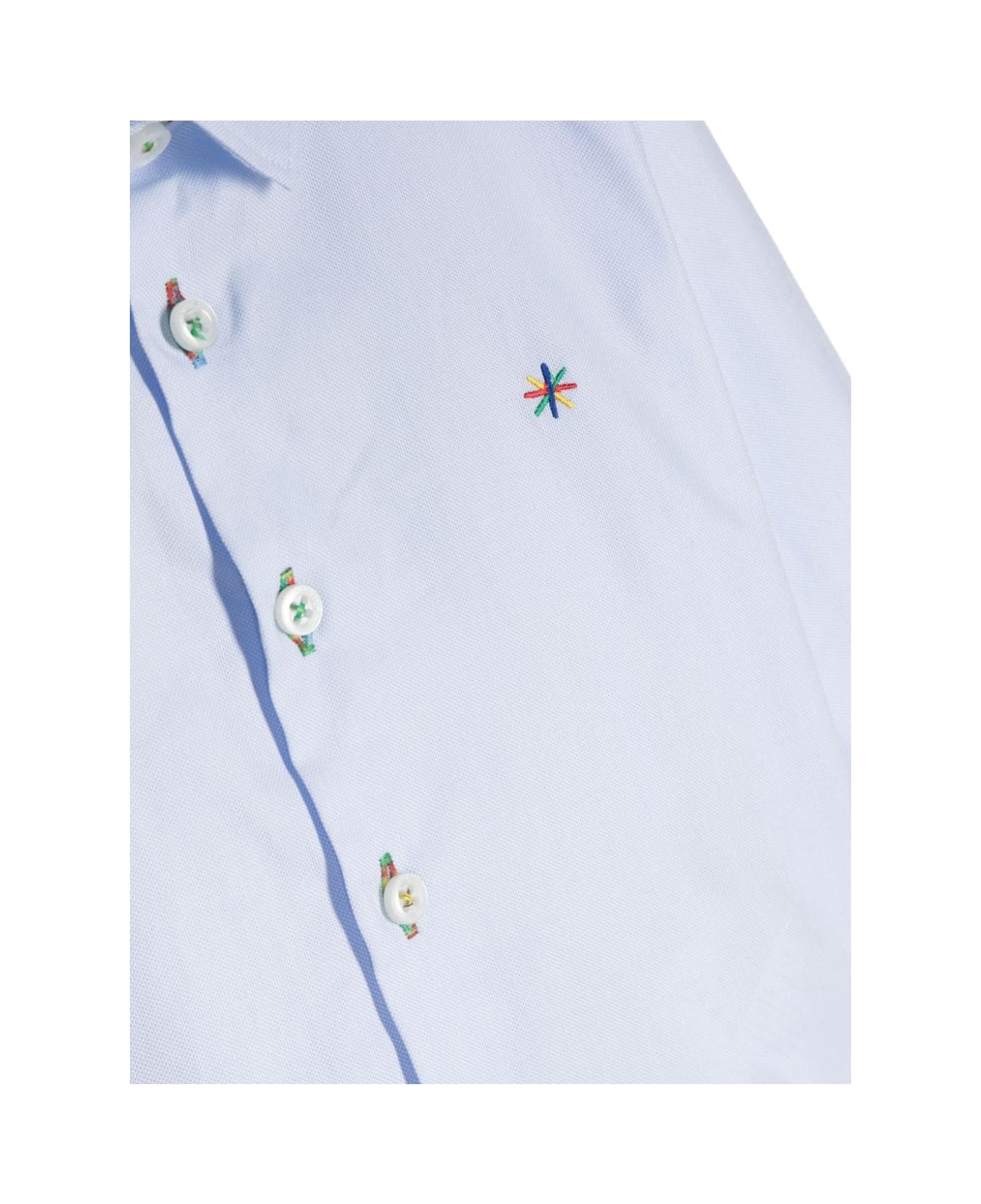 Manuel Ritz Shirt With Embroidery - Light blue