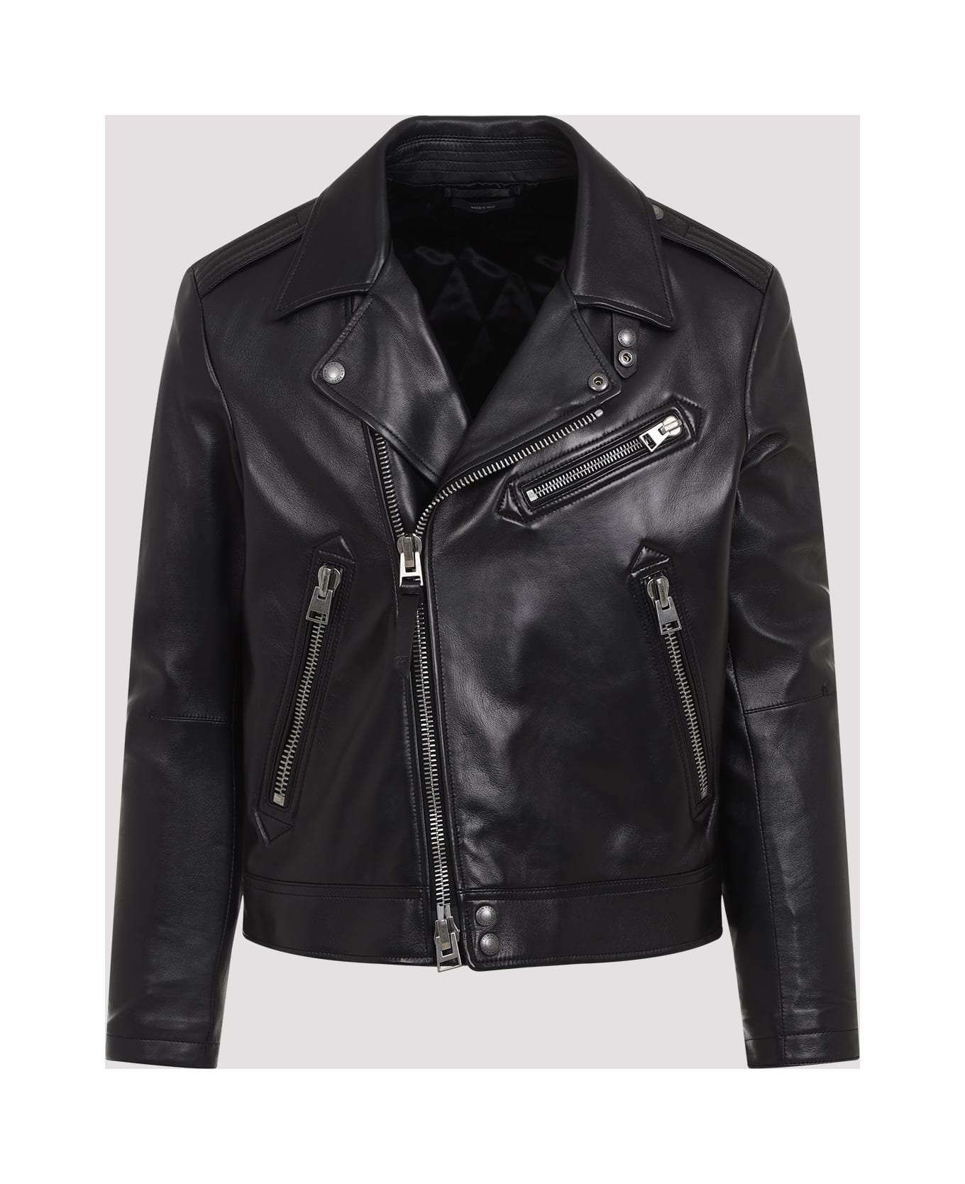Tom Ford Lamb Leather Biker Jacket - Black