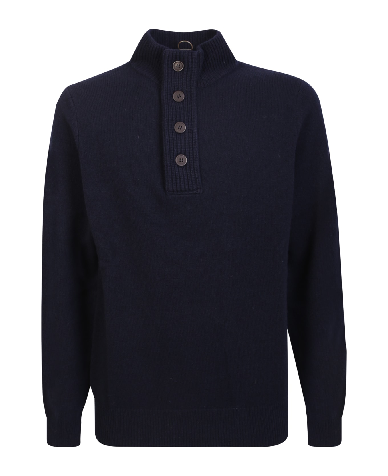Barbour Wool Sweater With Buttons And Patches - Blue
