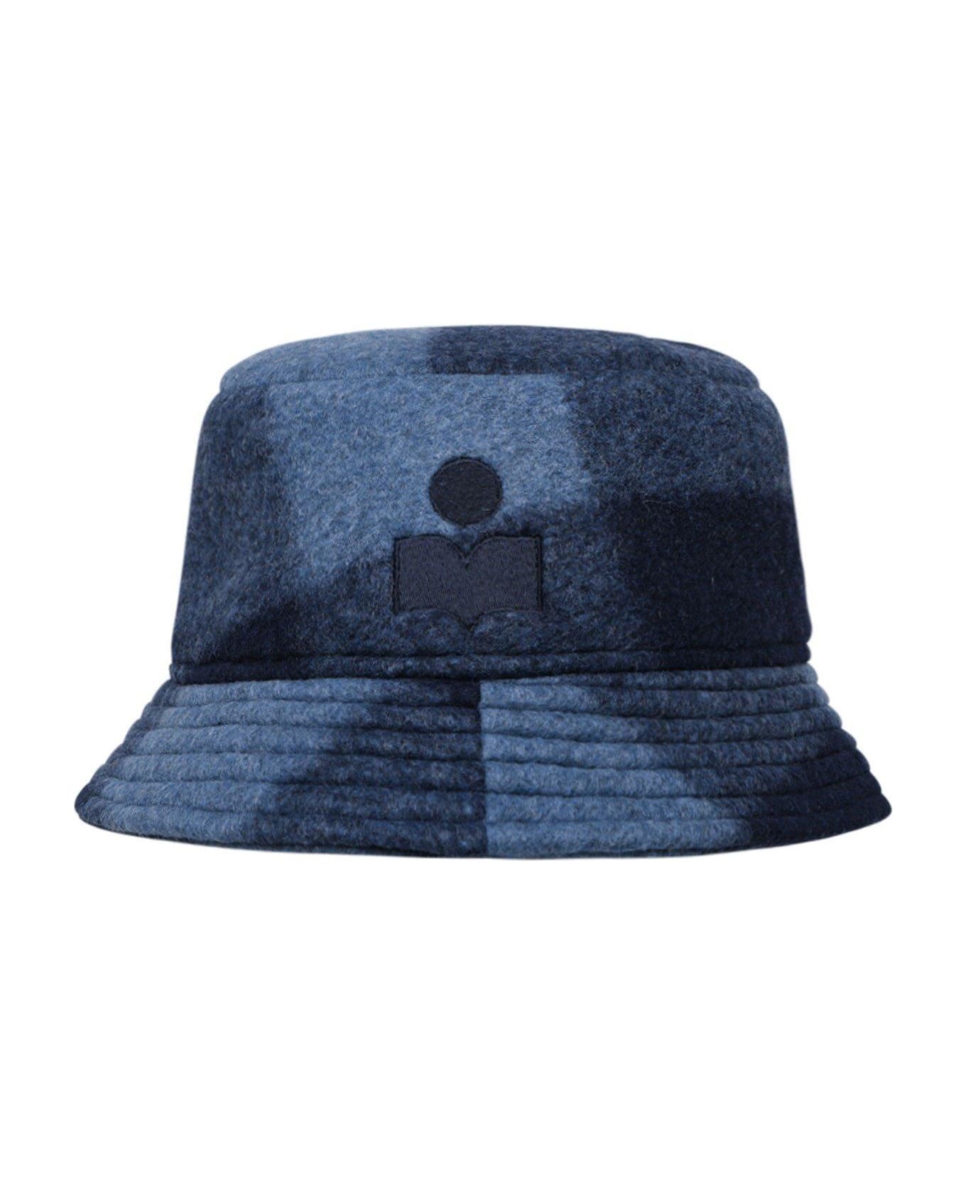Isabel Marant Logo Embroidered Checked Hat - MIDNIGHT